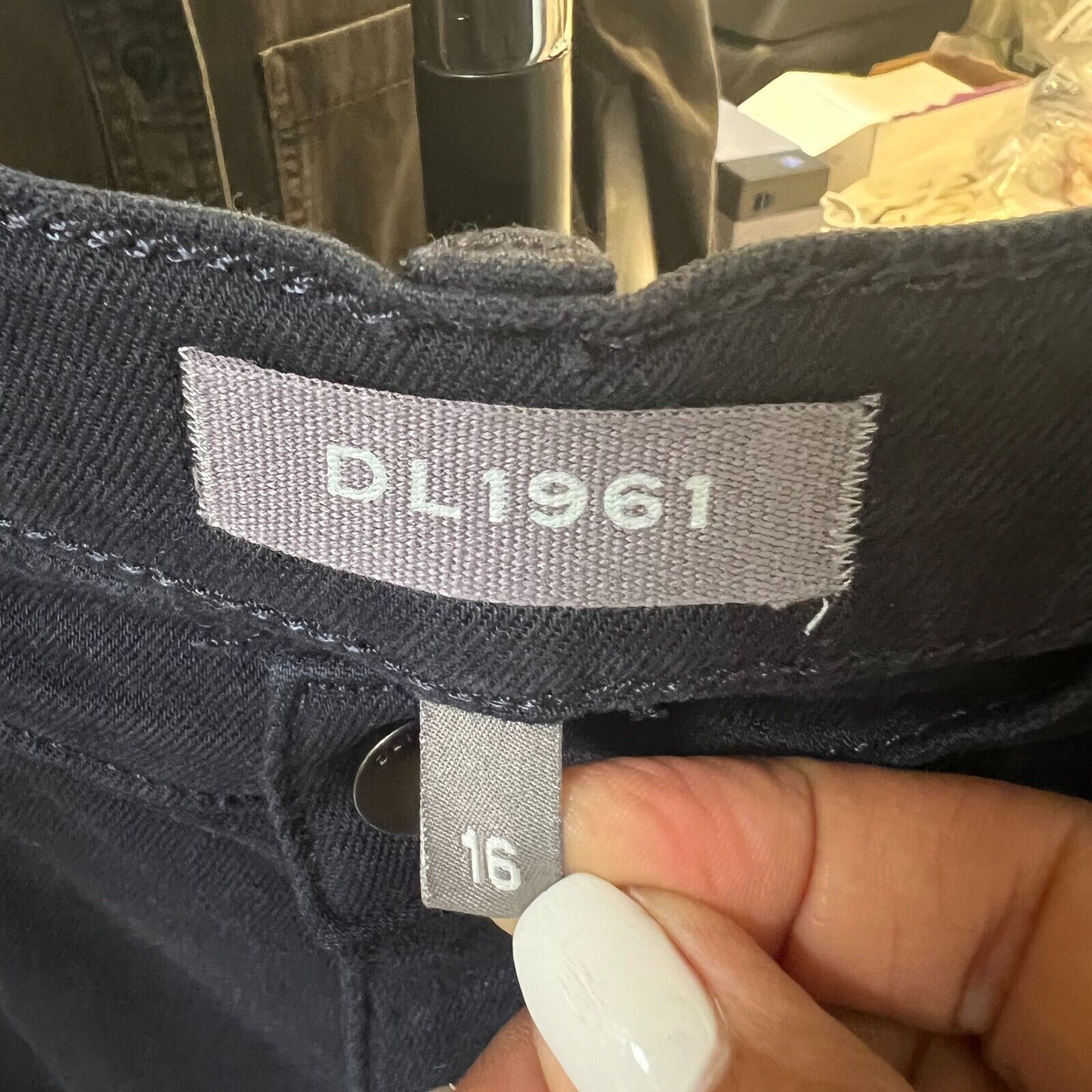DL1961 DL1961 Womens Black Dark Sapphire Brady Slim Casual Jeans 16 Size 38" / US 16 / IT 52 - 7 Thumbnail