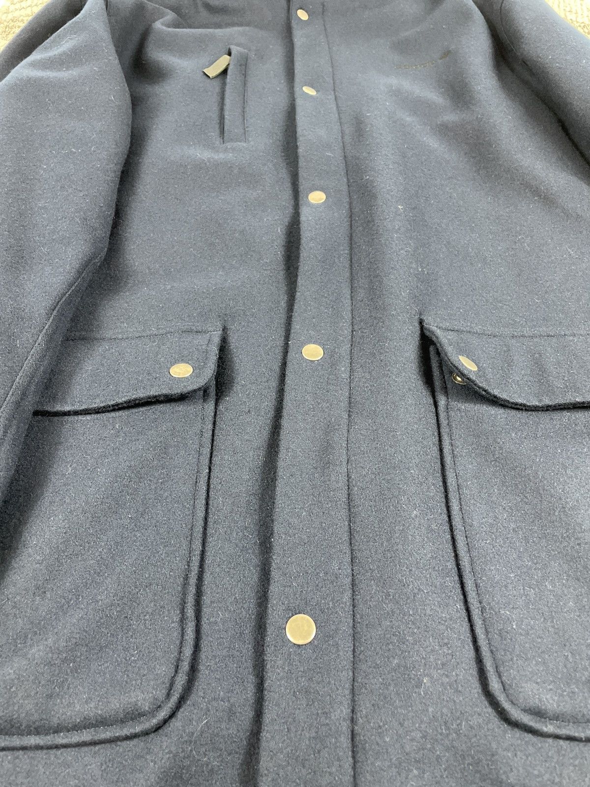 Adidas 00s Adidas Originals Vintage Wool Coat Navy Blue early 2000s Size US L / EU 52-54 / 3 - 7 Thumbnail