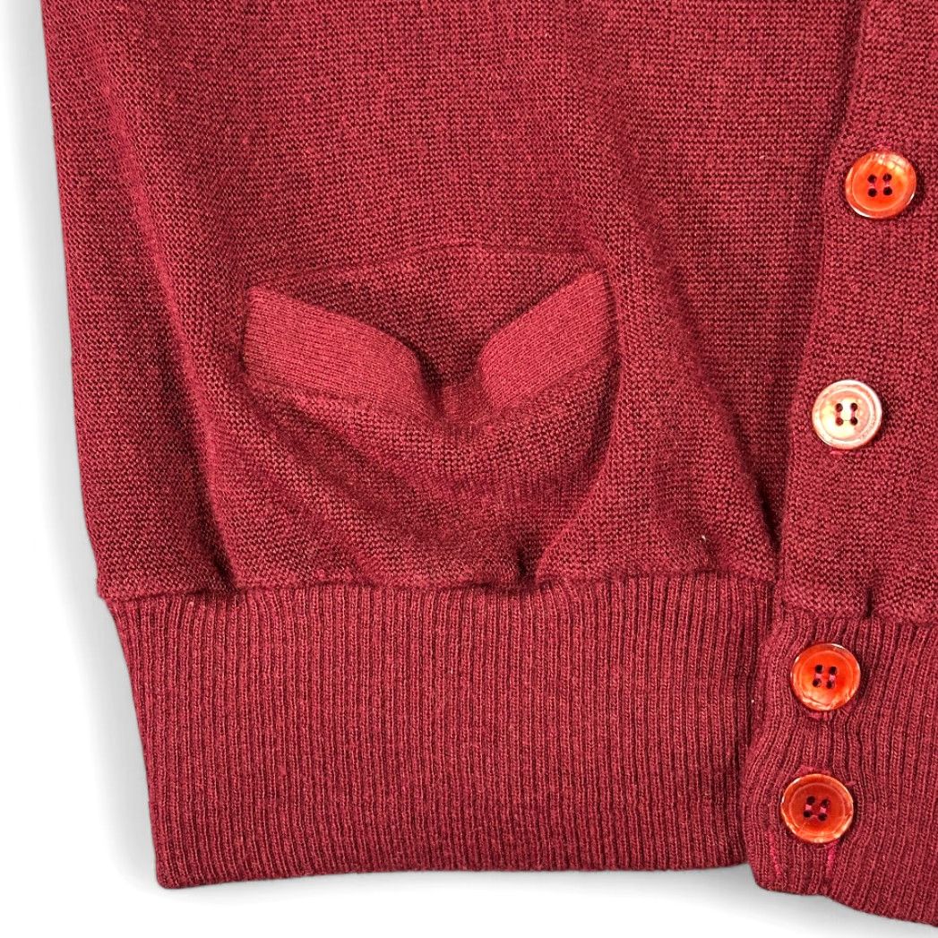 Vintage VINTAGE Campus Cardigan Sweater Men's XL Red Ribbed Pockets 70s Grunge USA College Knit Crew Neck Long Sleeve Size US L / EU 52-54 / 3 - 5 Thumbnail