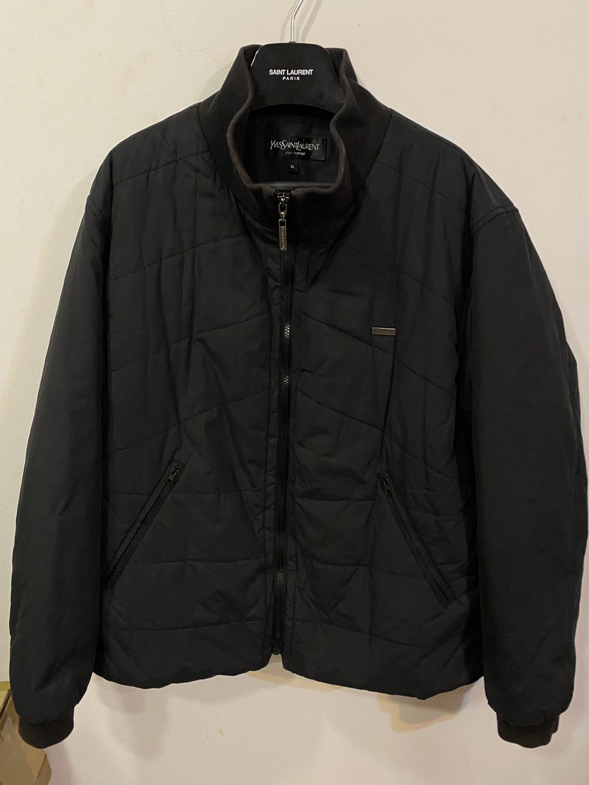 image of Vintage x YVES Saint Laurent Warmed YSL Bomber Black YSL Jacket, Men's (Size XL)