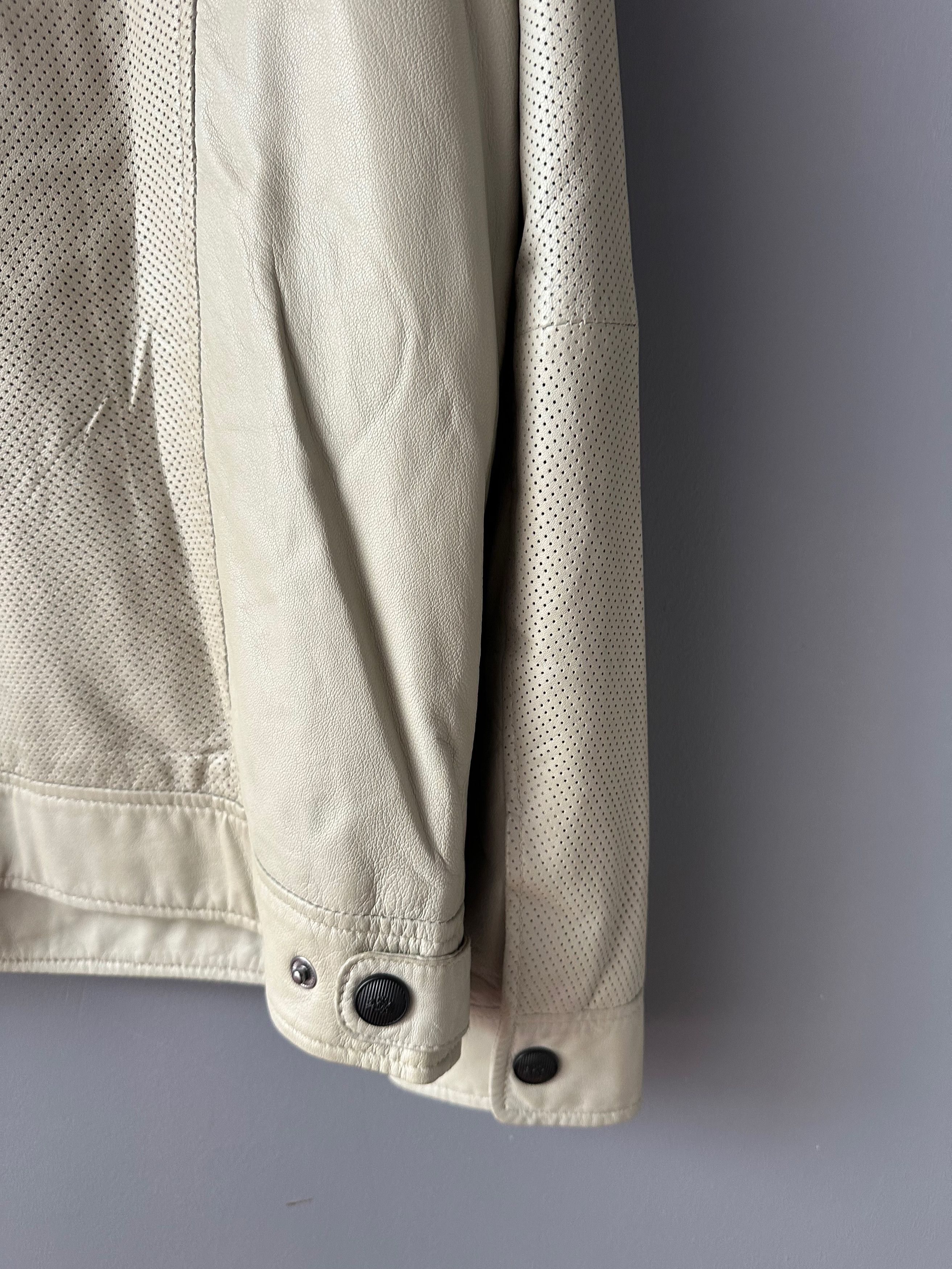 Leather Walbusch Lamb Nappa Leather cream jacket Size US L / EU 52-54 / 3 - 7 Thumbnail