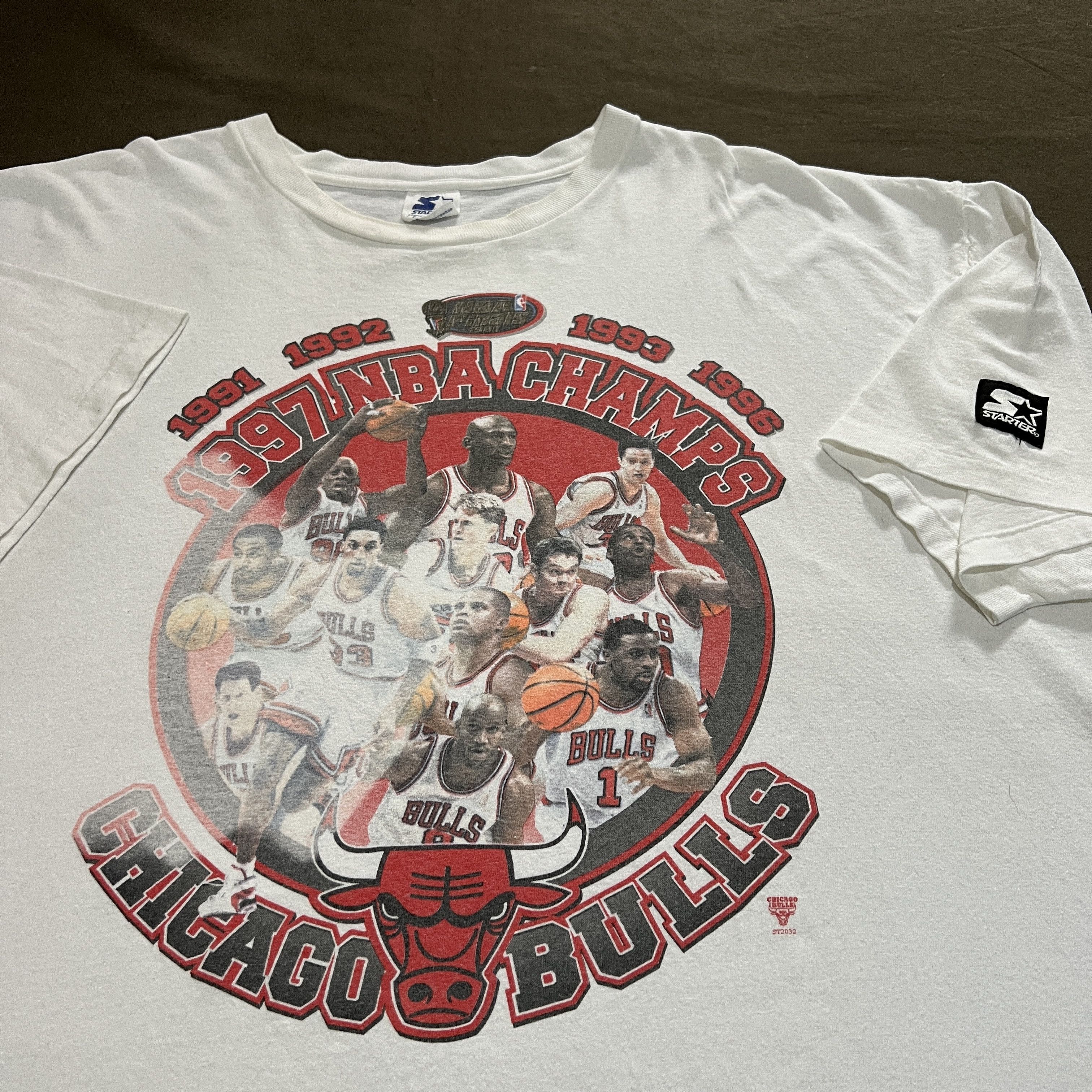 Vintage 90s Chicago Bulls Championship NBA Promo Tee 2XL