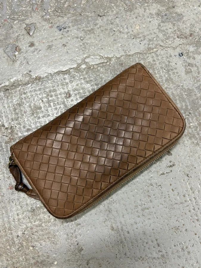 Bottega Veneta 1990s Bottega Veneta Intrecciato Brown Woven Leather Wallet Size ONE SIZE - 7 Thumbnail