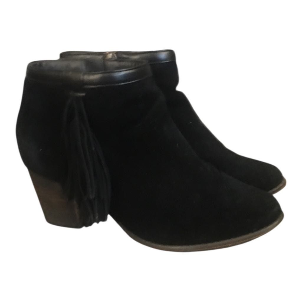 Other Women's Black Ankle Booties Boots Heels Fringe Zip Size 8W Size US 8 / IT 38 - 5 Thumbnail