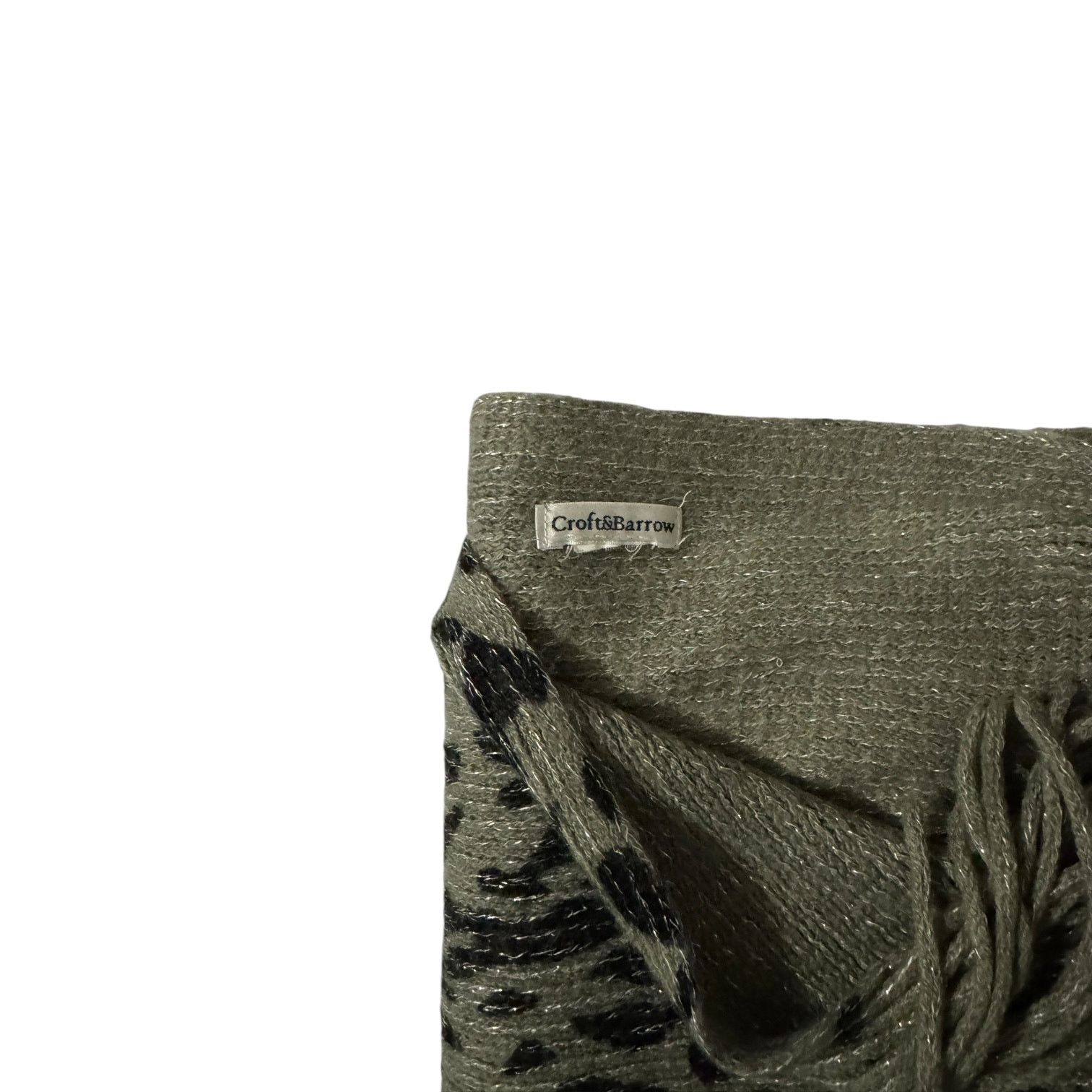 Croft & Barrow Croft & Barrow Gray & Black Cheetah Print Scarf One Size Size ONE SIZE - 2 Thumbnail