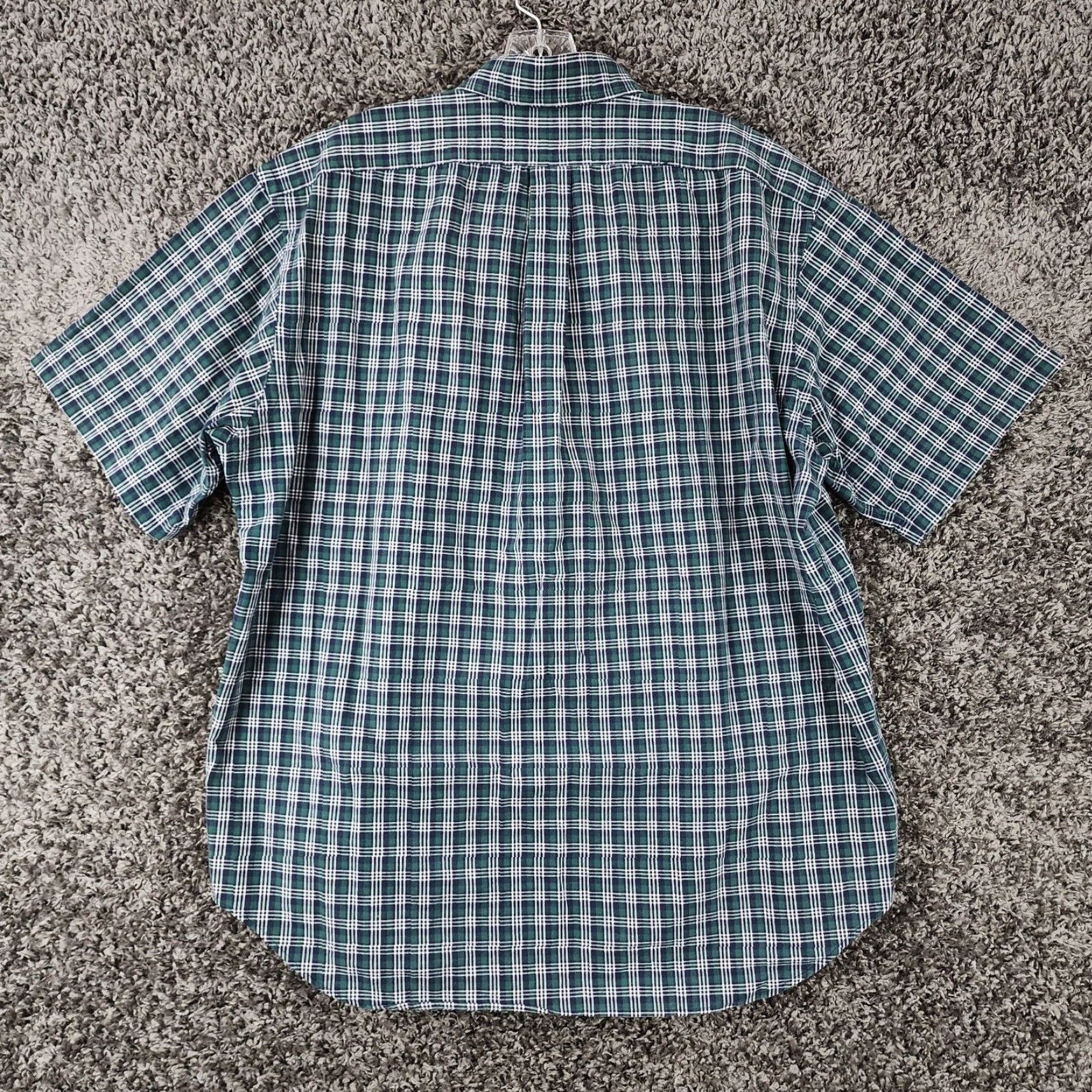 Ralph Lauren Ralph Lauren Mens Green Blue Plaid Short Sleeve Button Up Shirt Large Size US 33 - 6 Thumbnail