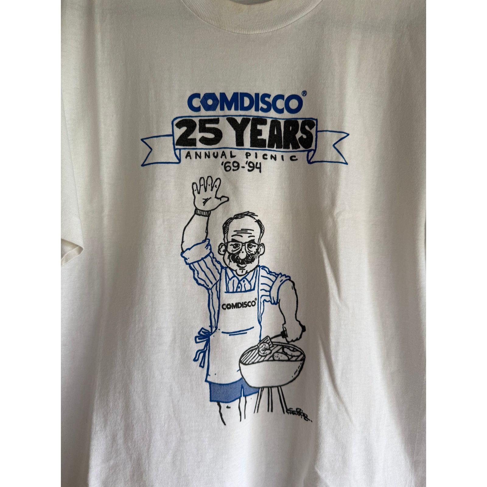 Fruit Of The Loom 1994 Comdisco Picnic Tee Single Stitch USA White Large Size US L / EU 52-54 / 3 - 2 Thumbnail