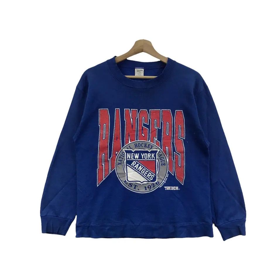 NHL Vintage 80s NEW YORK RANGERS Hockey NHL Usa Blue Sweatshirt Size US S / EU 44-46 / 1 - 1 Thumbnail