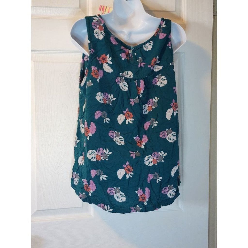 Other 🐣Teal Floral Top Size XL / US 12-14 / IT 48-50 - 3 Thumbnail
