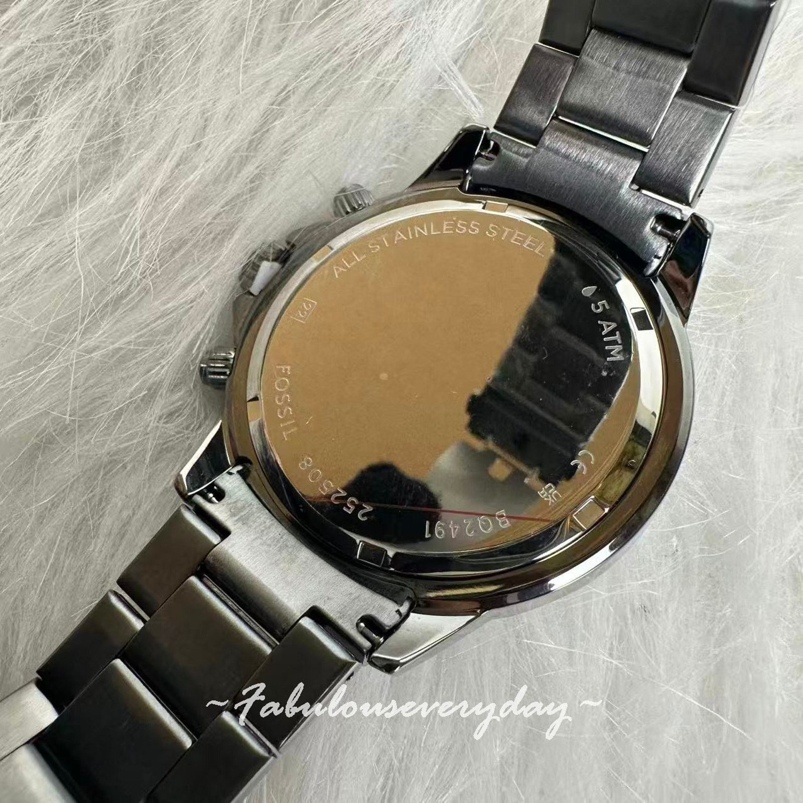 Fossil Fossil Men Bannon Multifunction Smoke Stainless Steel Watch Size ONE SIZE - 5 Thumbnail