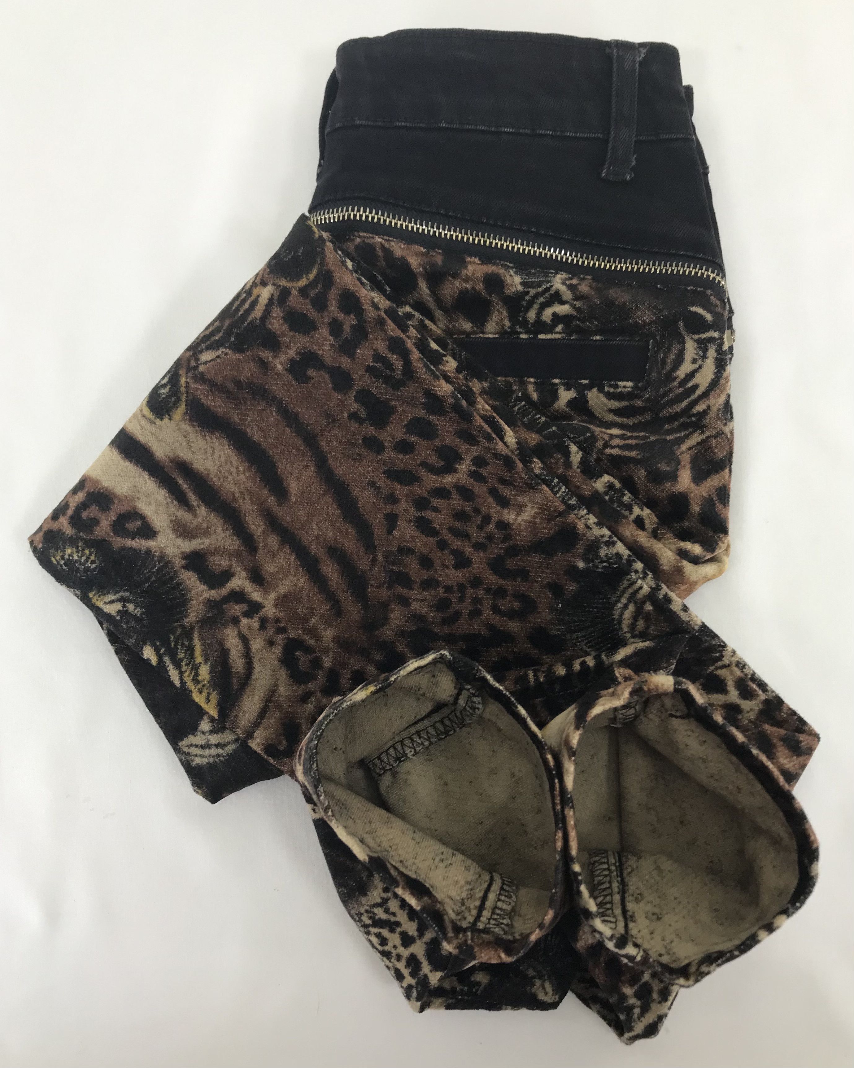 Japanese Brand Japanese Tiger & Leopard 3D Printed Velvet Skinny Pants Size 26" / US 2 / IT 38 - 17 Thumbnail