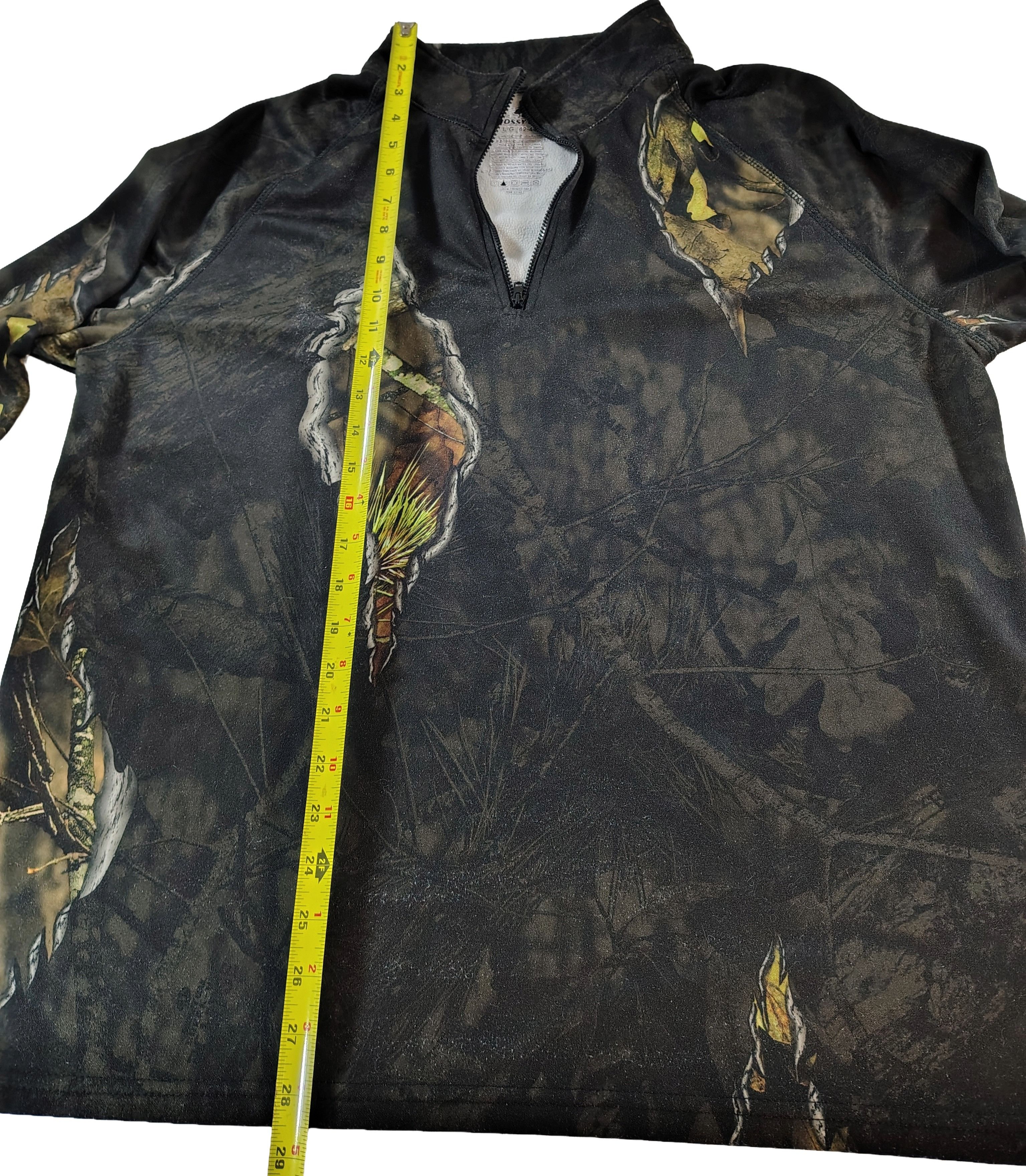 Mossy Oaks Men's Large Dark Camo Mossy Oak Quarter Zip-Up Light Jacket Size US L / EU 52-54 / 3 - 3 Thumbnail