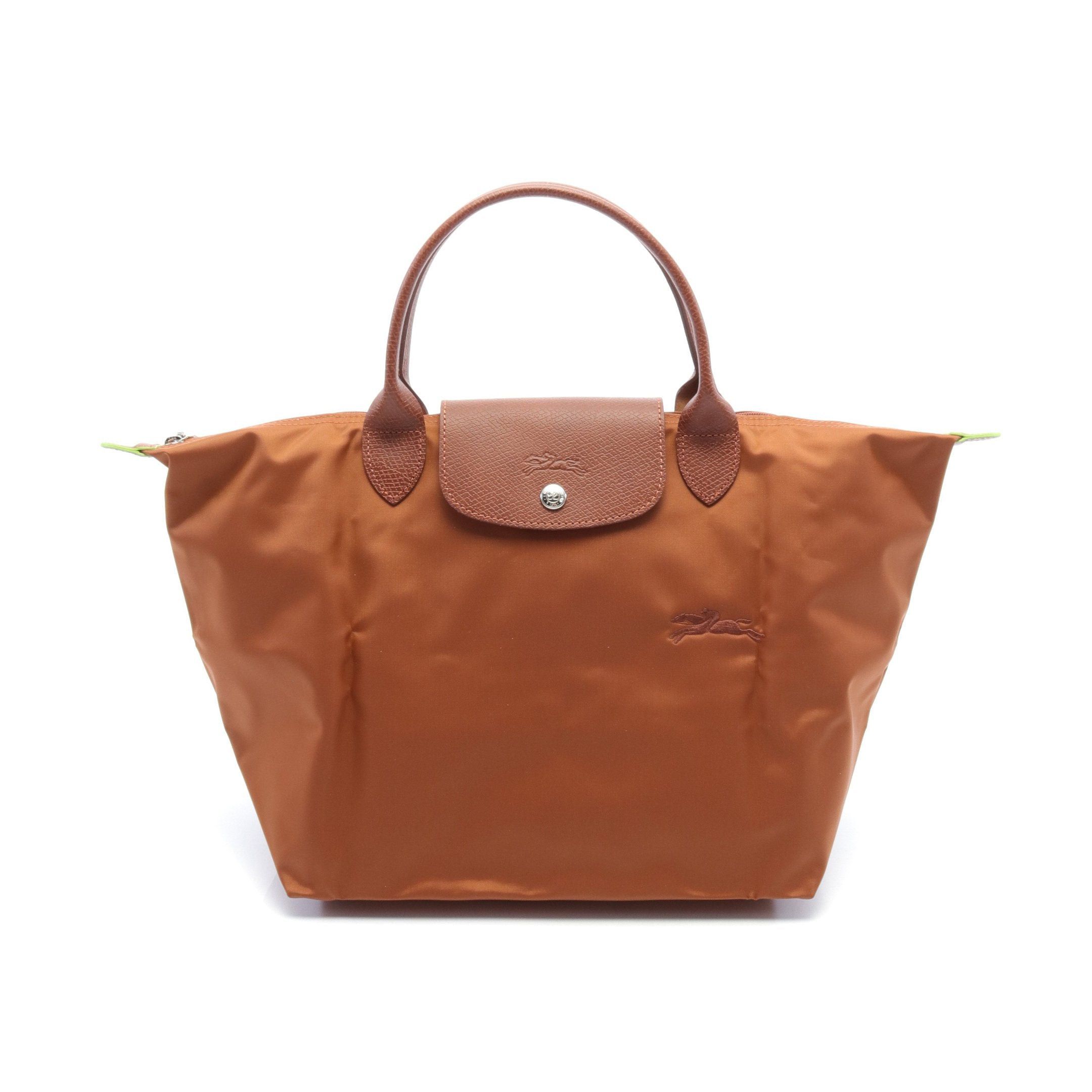 Longchamp Longchamp Le Preage Green M Handbag Nylon Leather Brown Size ONE SIZE - 1 Thumbnail