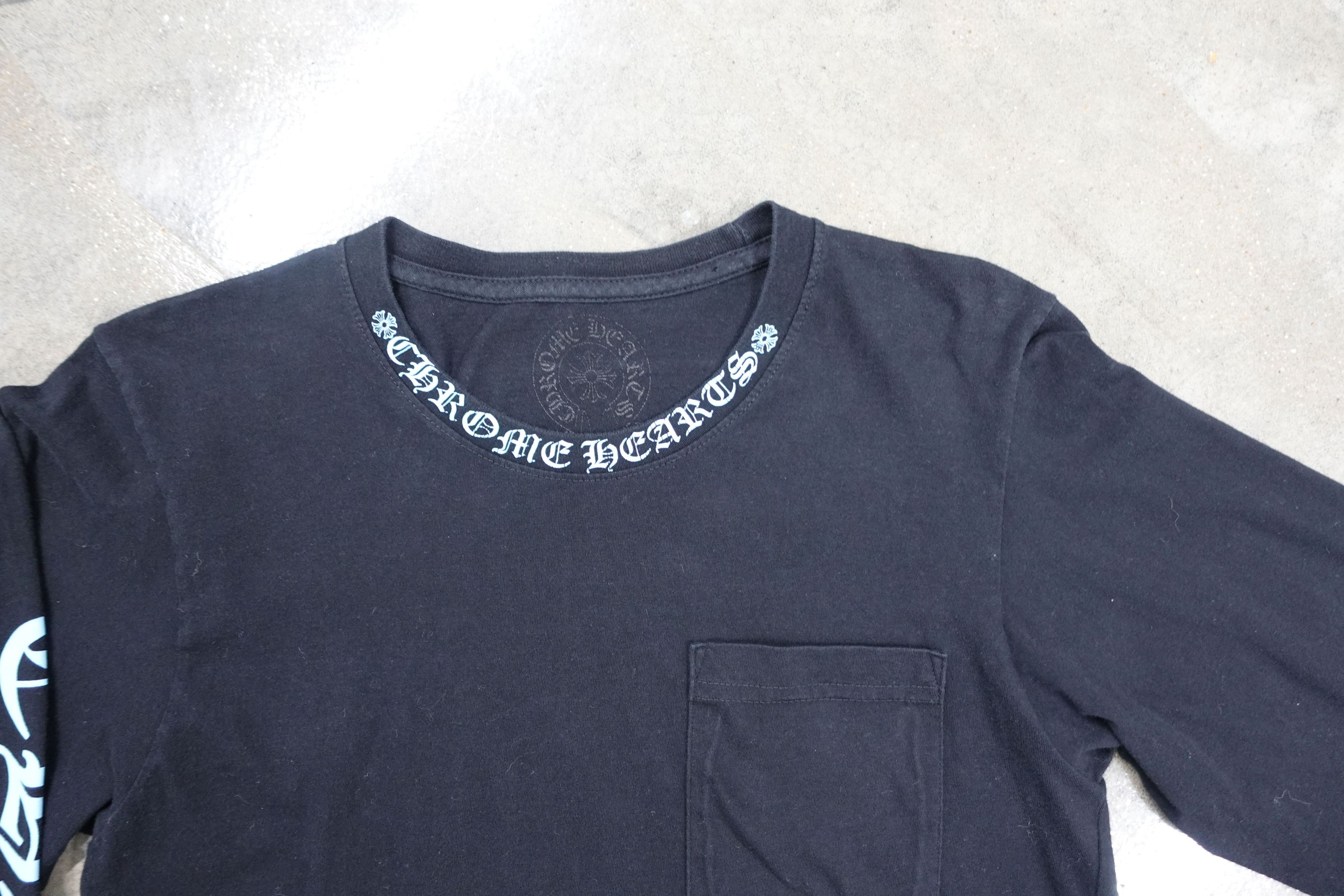 Chrome Hearts CHROME HEARTS POCKET CREW LONG SLEEVE T SHIRT BLACK BLUE Size US S / EU 44-46 / 1 - 4 Thumbnail