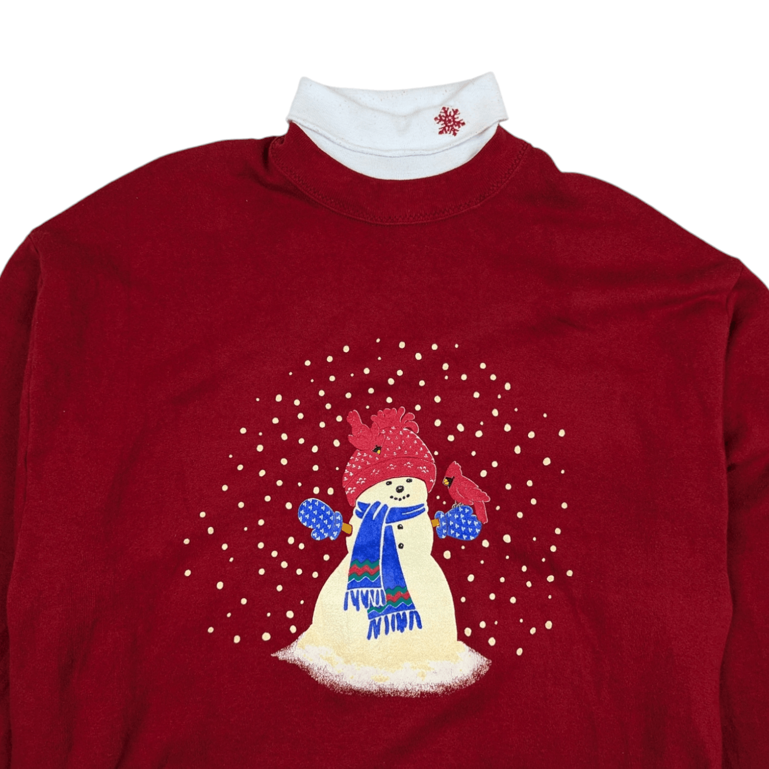 Vintage Vintage 90's SNOWMAN Merry Christmas New Year Sweatshirt Size US L / EU 52-54 / 3 - 4 Thumbnail