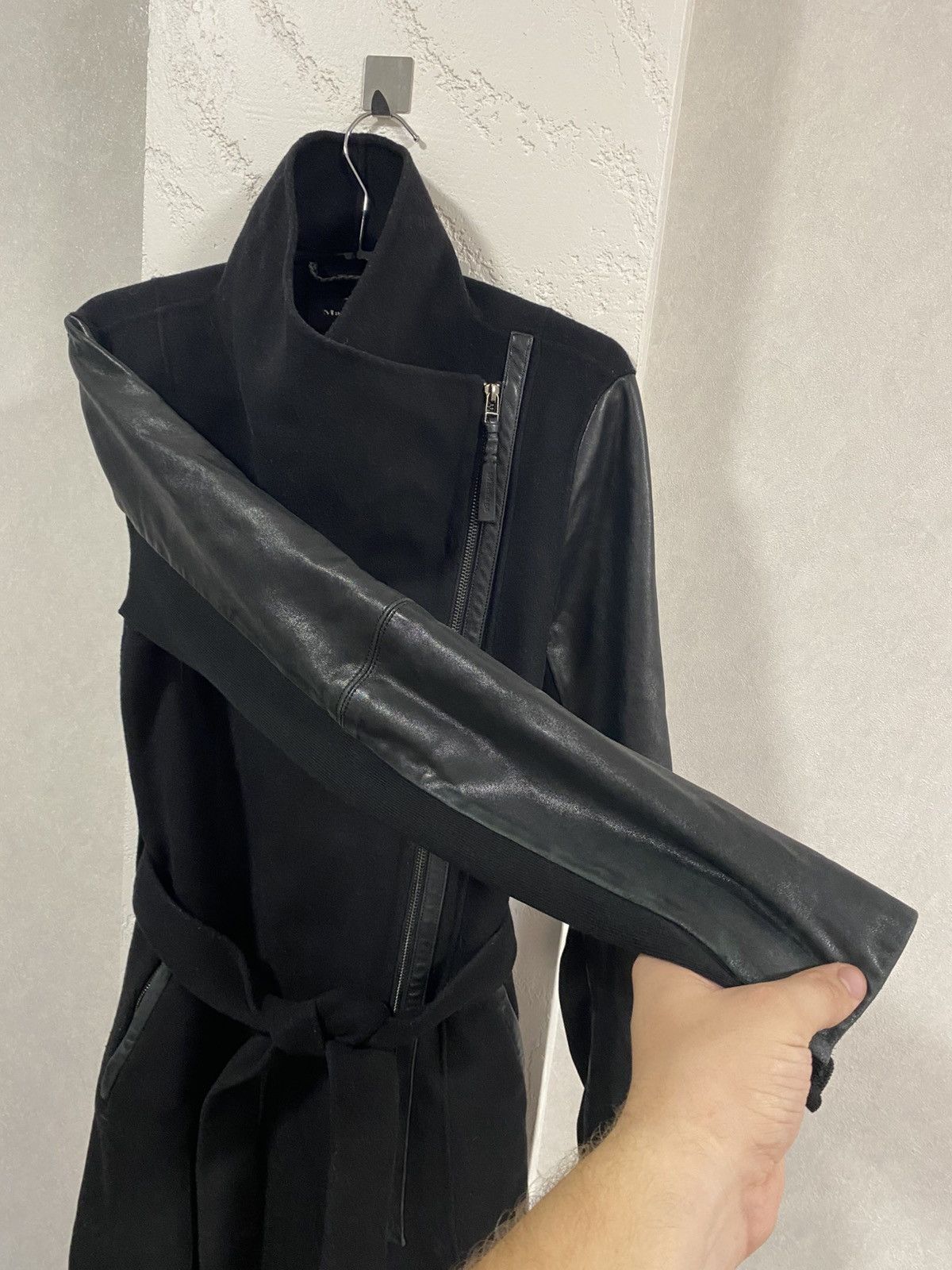 Mackage Mackage Leather Sleeve Asymetrical Long Coat Rick Owens Type Size S / US 4 / IT 40 - 6 Thumbnail