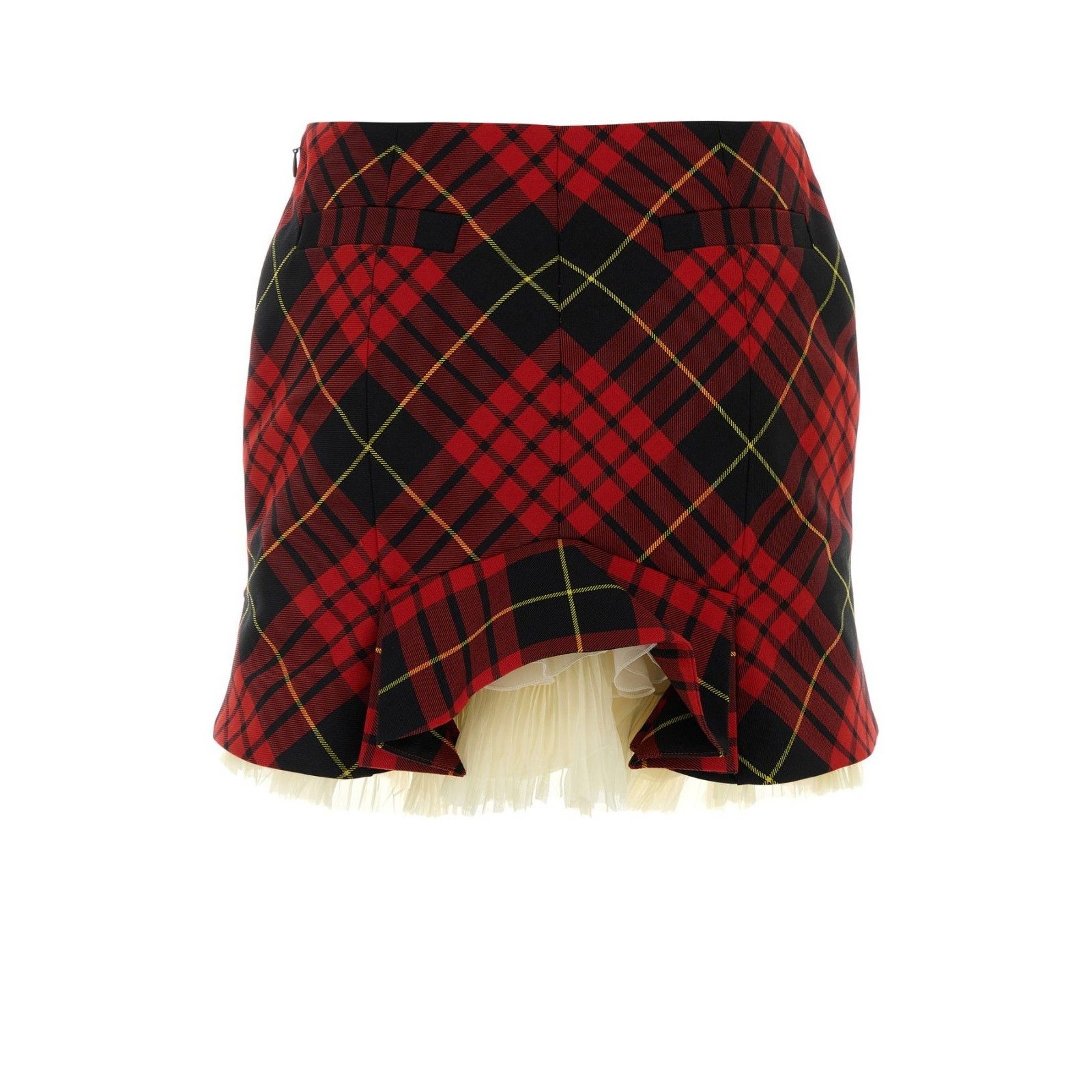 Balenciaga ALEXANDER MCQUEEN Red Check Polyester Skirt New & Authentic Size 28" / US 6 / IT 42 - 2 Thumbnail