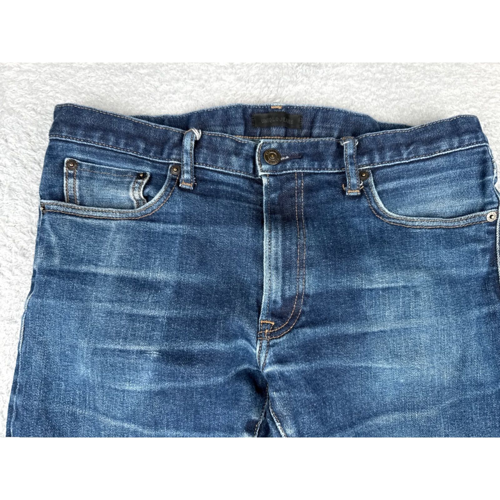 Uniqlo Uniqlo Jeans Mens 34x32 Blue Denim Skinny Zip Fly Mid Rise Cotton Blend Size US 34 / EU 50 - 4 Thumbnail