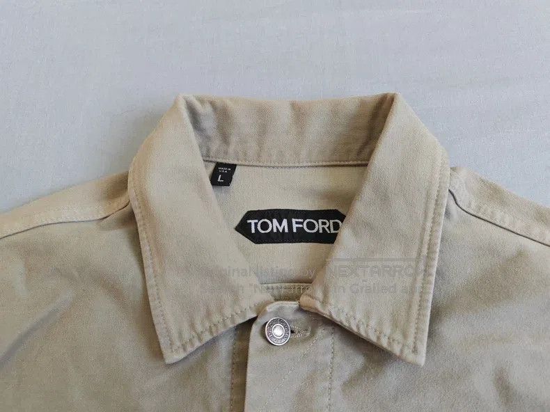 Tom Ford Tom Ford Light military green velvet pure cotton slim fit Size US L / EU 52-54 / 3 - 3 Thumbnail