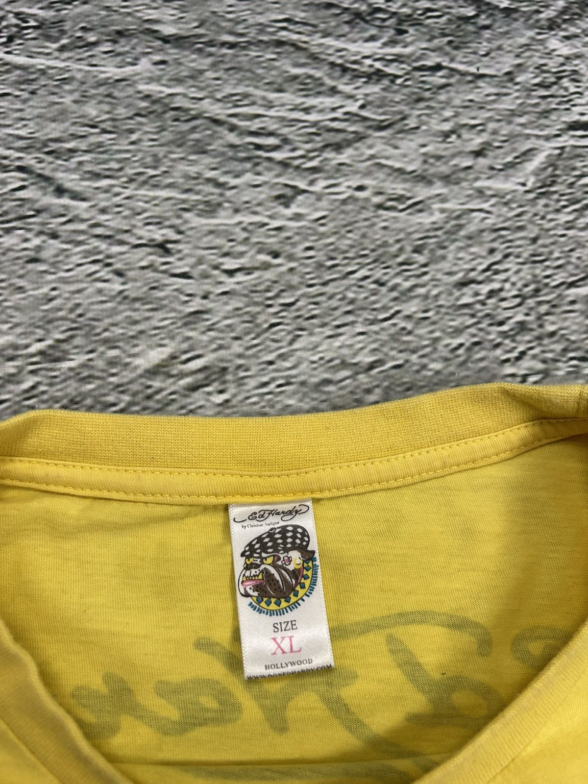 Christian Audigier × Ed Hardy × Vintage Ed Hardy Christian Audigier vintage yellow T-shirt big logo Size US XL / EU 56 / 4 - 4 Thumbnail