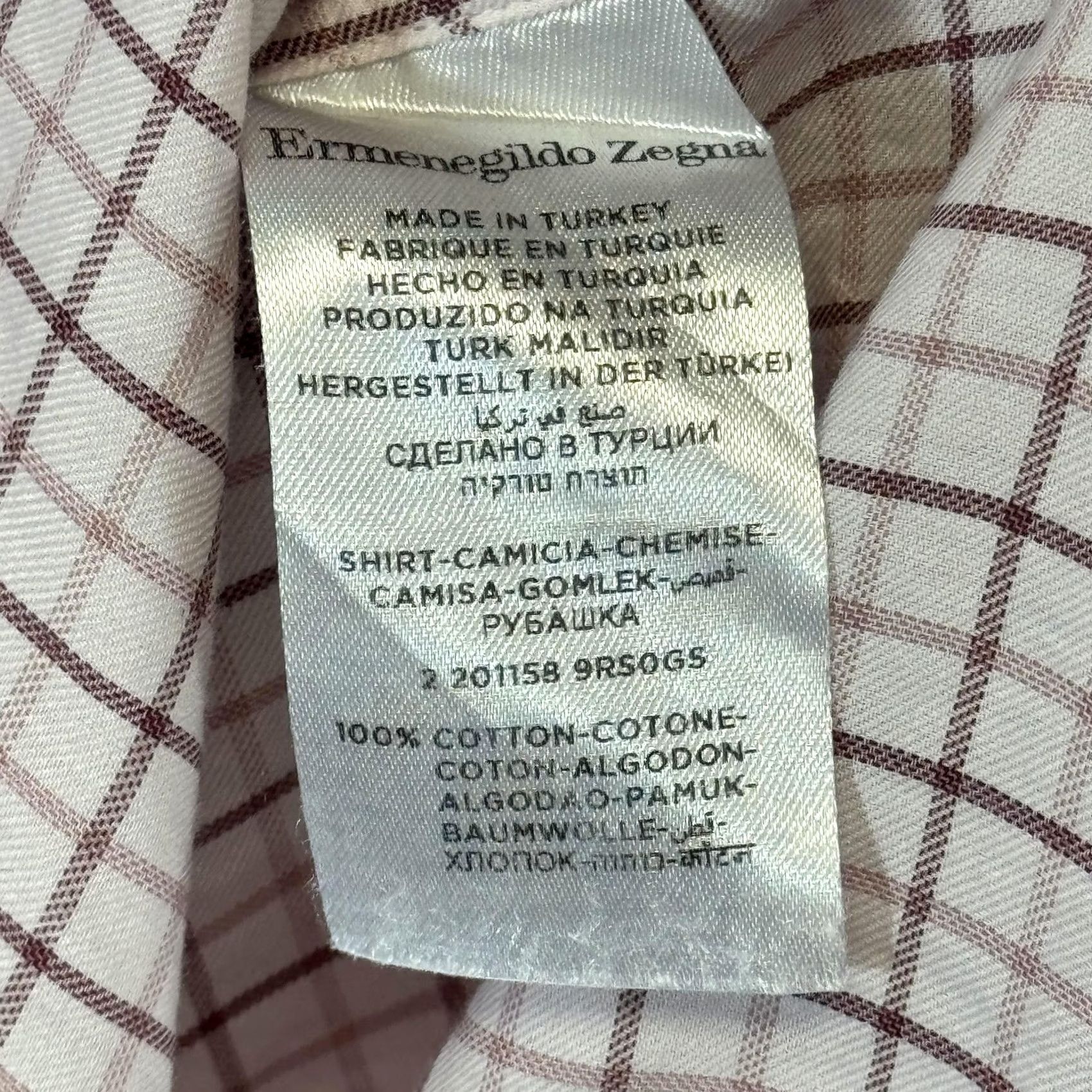 Ermenegildo Zegna Ermenegildo Zegna Shirt Mens 15.5 Medium Pink Purple Plaid Button Up Dress Shirt Size 42R - 6 Thumbnail