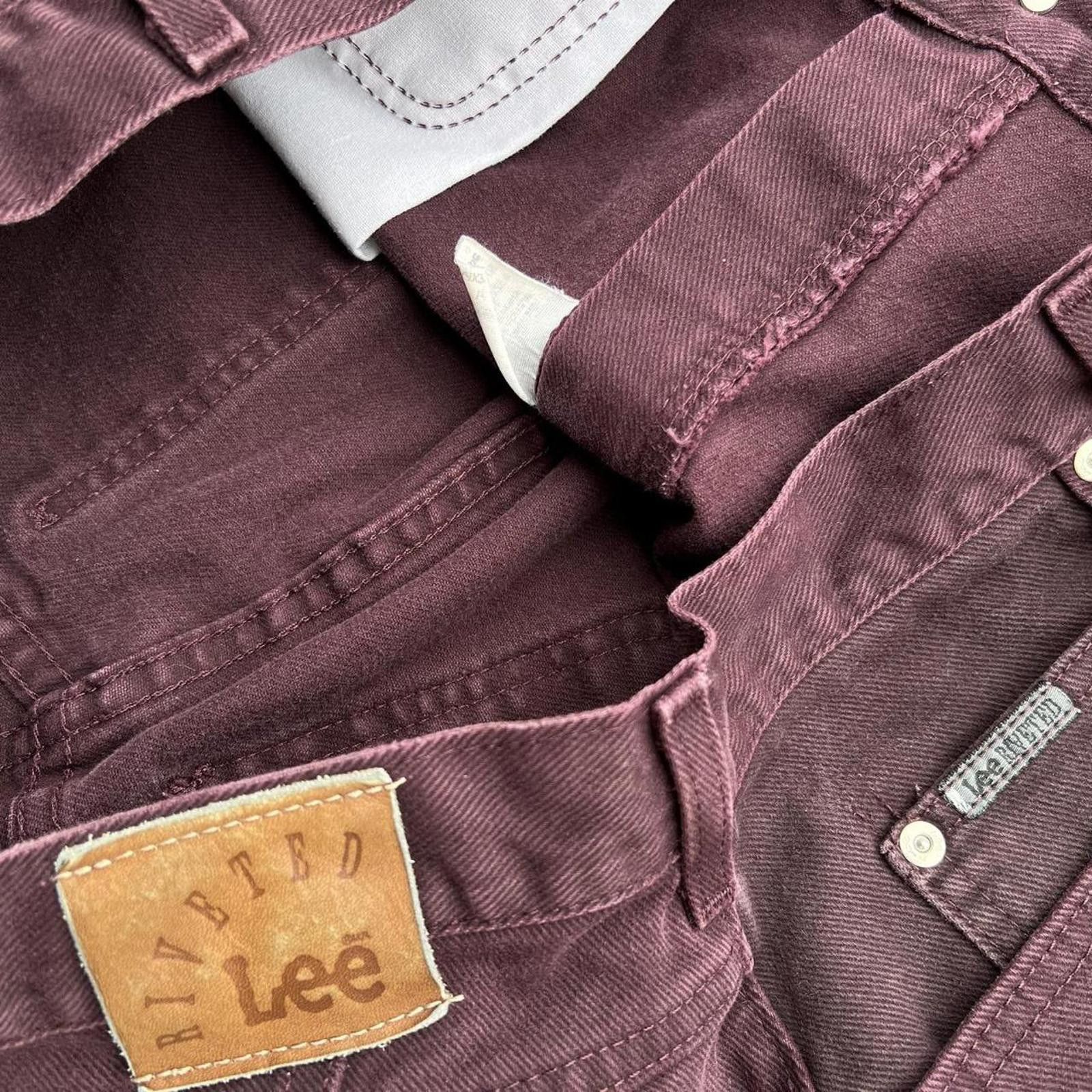 Vintage Vintage 90s Dark Purple Denim Tapered Jeans Size 30" / US 8 / IT 44 - 4 Thumbnail
