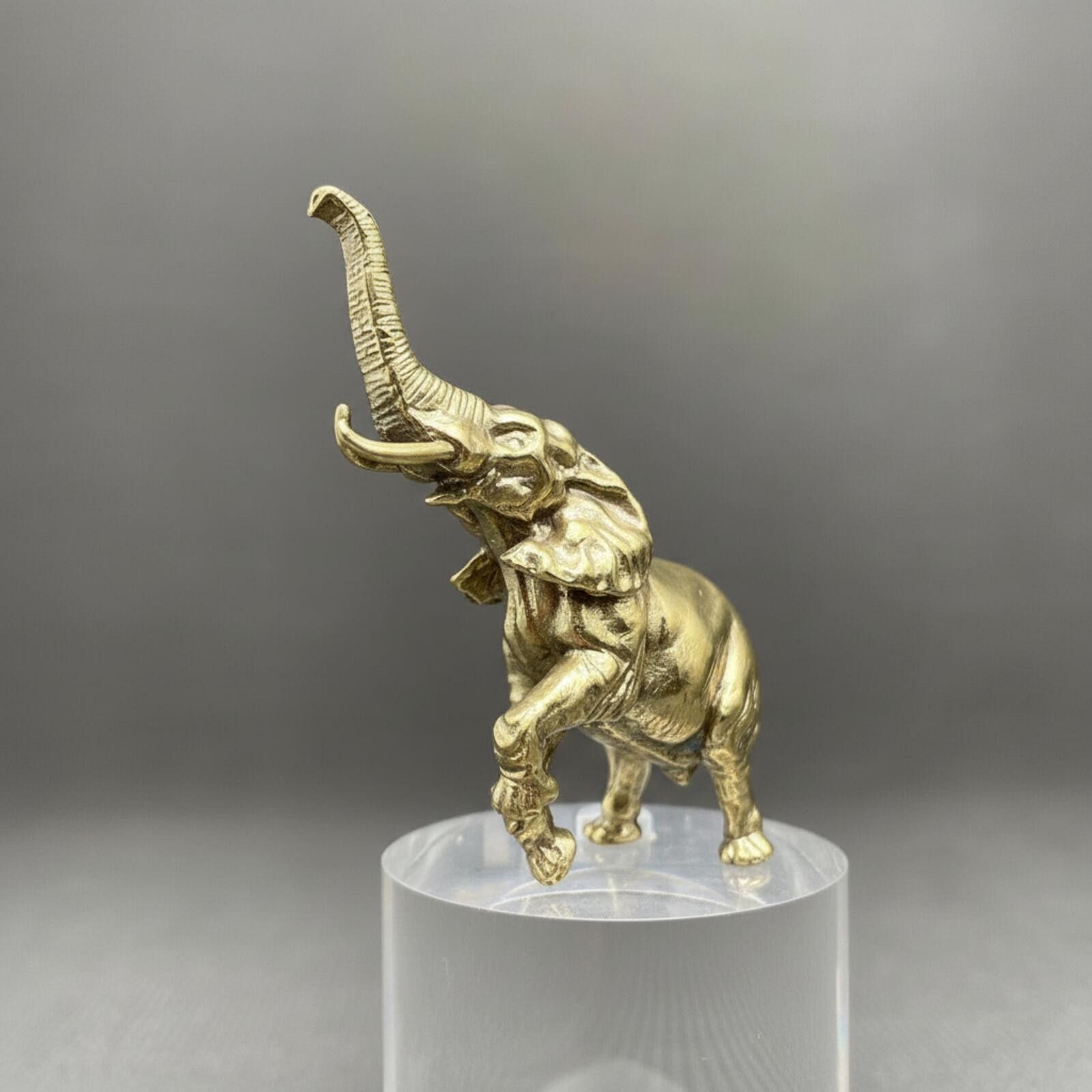 The Unbranded Brand Small Brass Elephant Figurine Sculpture Size ONE SIZE - 2 Thumbnail