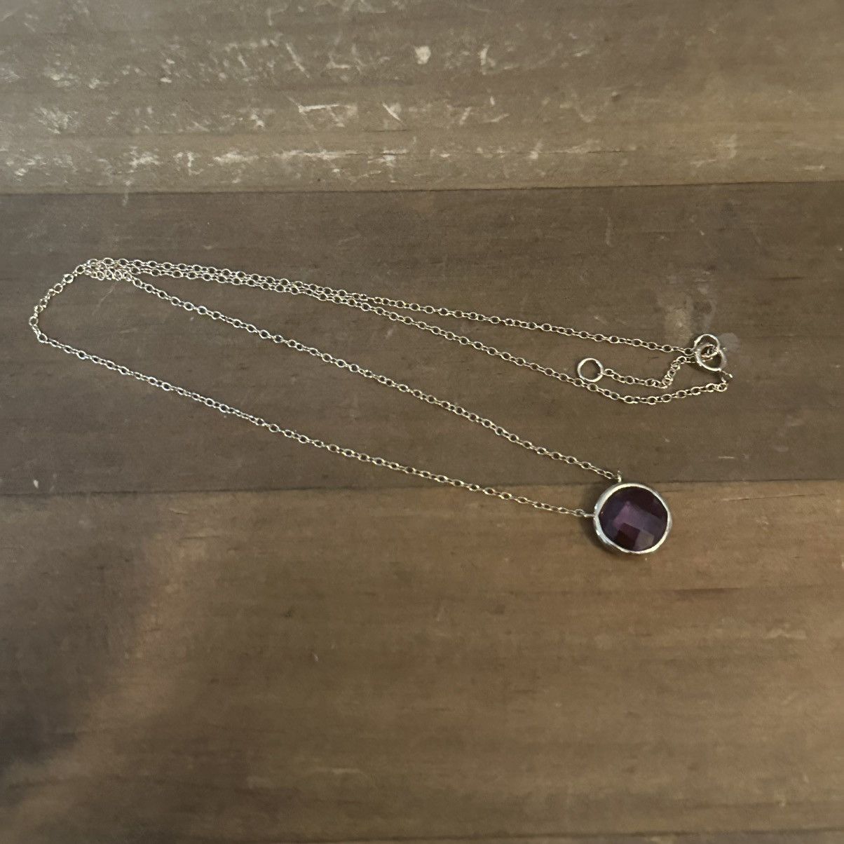 Vintage Vintage gold plated 925 bezeled Amethyst necklace Size ONE SIZE - 2 Thumbnail
