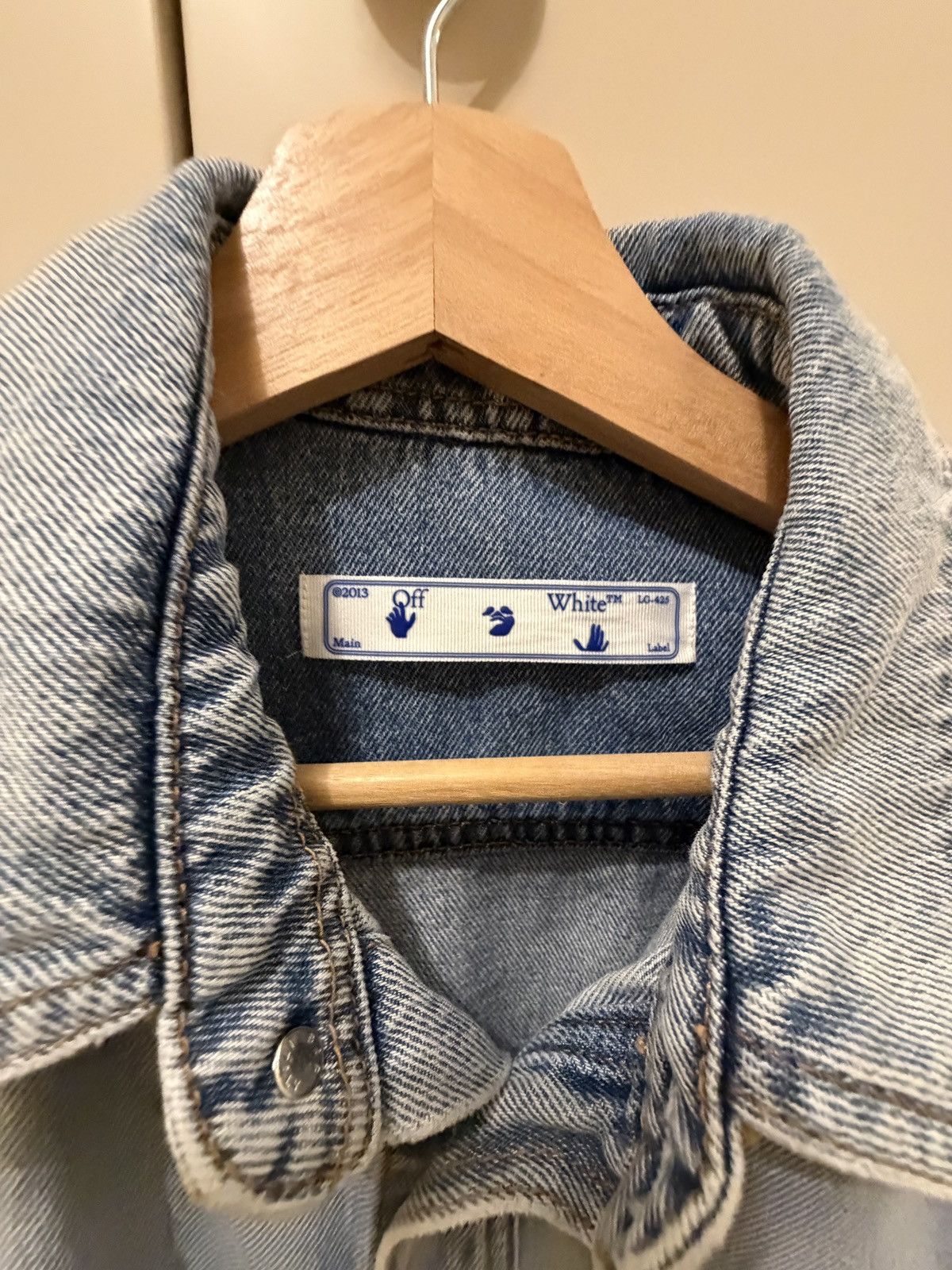 Off-White Denim Shirt "Stencil Logo" Size US S / EU 44-46 / 1 - 2 Thumbnail