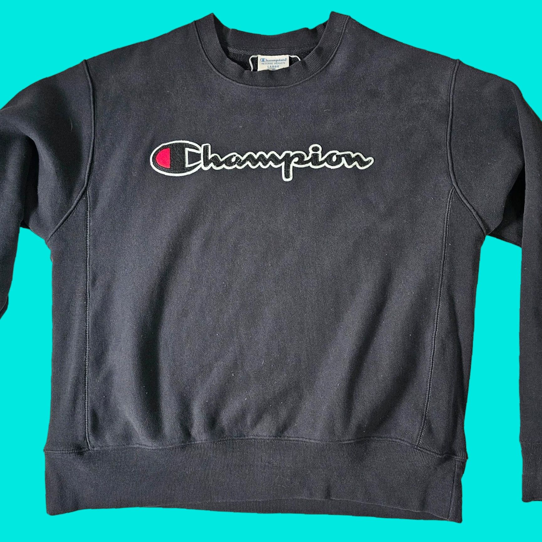 Champion VINTAGE Champion Reverse Weave Sweatshirt Adult L Black 1990s Mens Size US L / EU 52-54 / 3 - 1 Thumbnail
