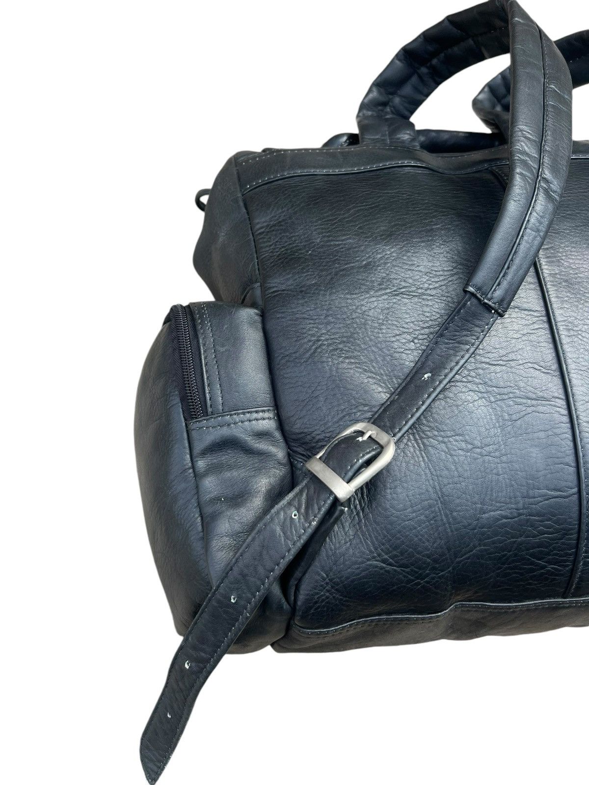 Leather Vintage PIEL Hand Made All Leather Black Backpack Bag Size ONE SIZE - 11 Thumbnail