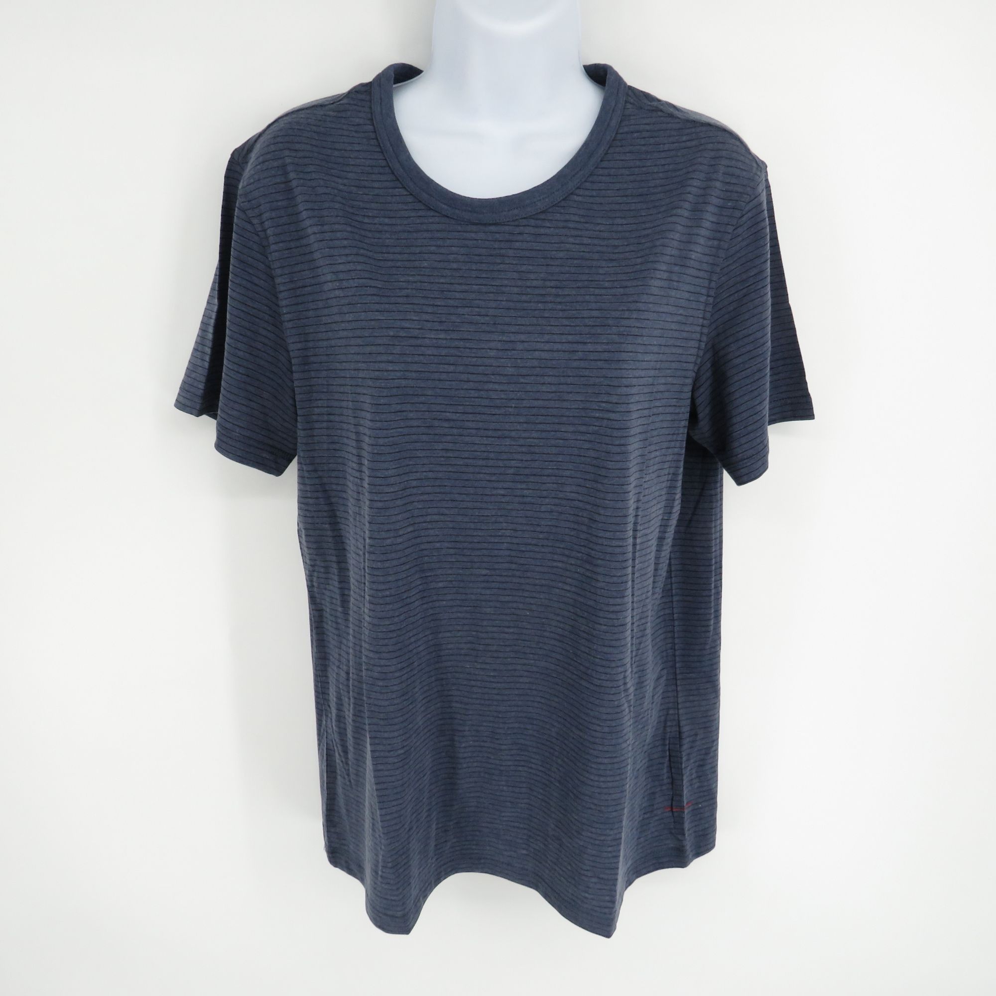 Daniel Buchler Daniel Buchler Navy Blue Striped Short Sleeve T-Shirt S Soft Size US S / EU 44-46 / 1 - 1 Thumbnail