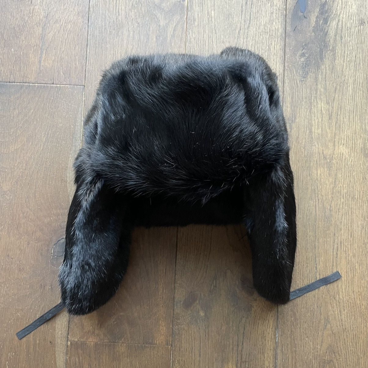 Other Black Rabbit Fur Ushanka Hat Size ONE SIZE - 1 Thumbnail