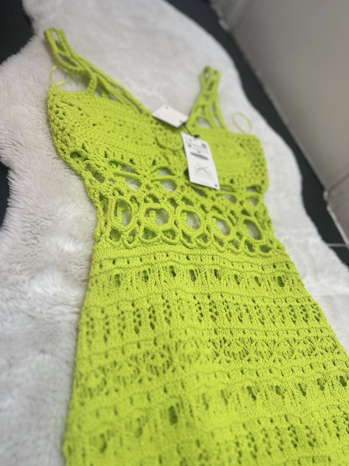 Zara ZARA Lime Crochet maxi dress Size M Size M / US 6-8 / IT 42-44 - 6 Thumbnail