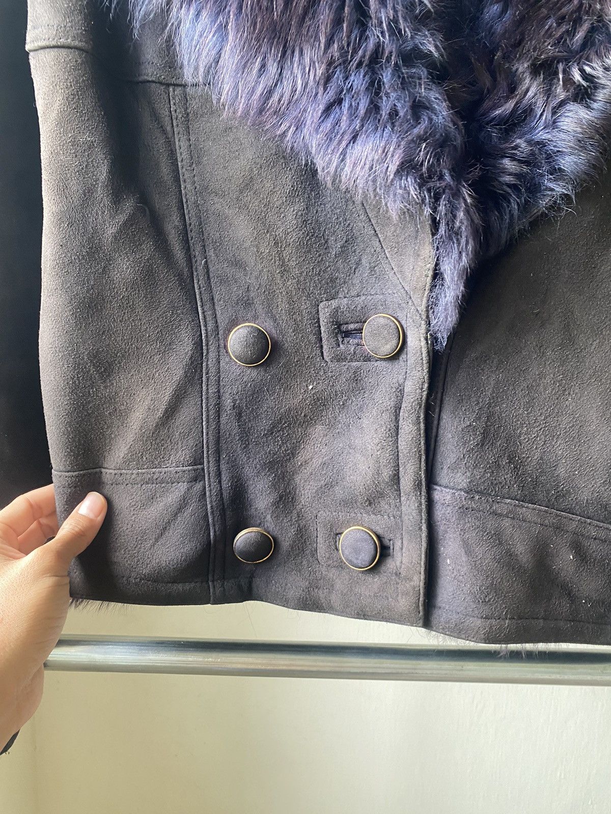 Vintage 1994 KIM WOOJONG B-3 STYLE LEATHER FUR JACKET SHEEPSKIN LGB Size US M / EU 48-50 / 2 - 11 Thumbnail