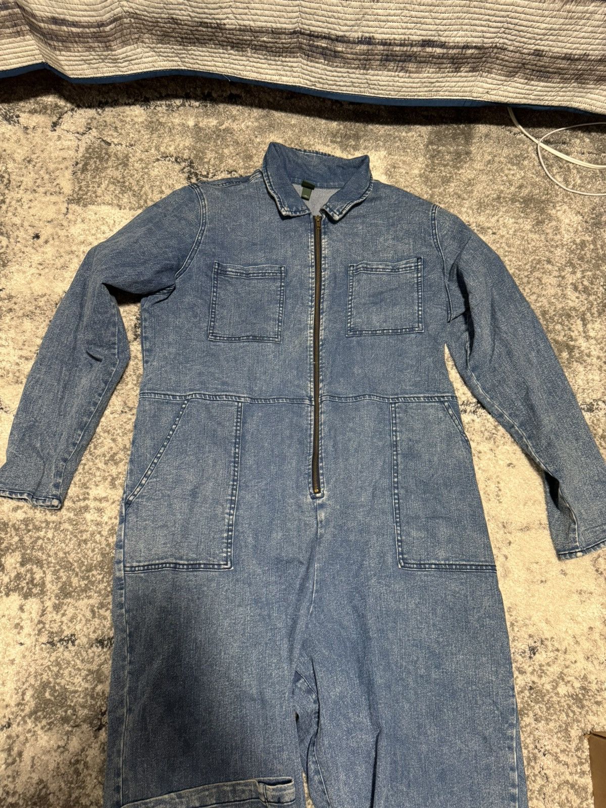 Vintage Full Denim Zip Up Jumpsuit Size US 36 / EU 52 - 6 Thumbnail