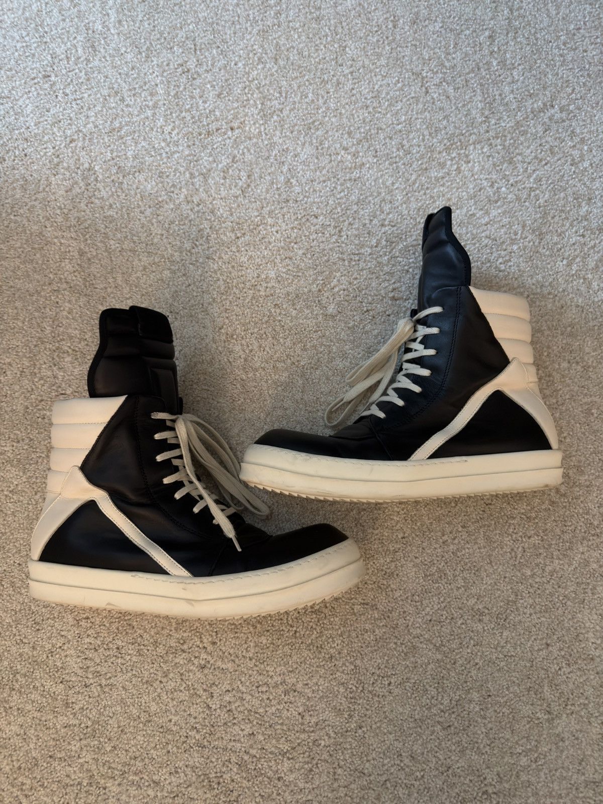 Rick Owens Rick Owens Geobasket Leather High Top Sneaker Size US 10 / EU 43 - 1 Thumbnail