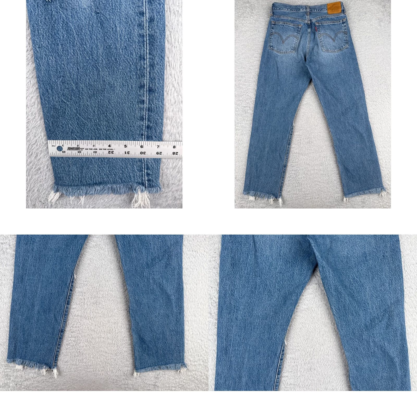 Levi's VINTAGE Levis Premium Jeans Women 27 Blue Denim Big E Wedgie Straight Button Fly 27x26 Size 27" / US 4 / IT 40 - 10 Thumbnail
