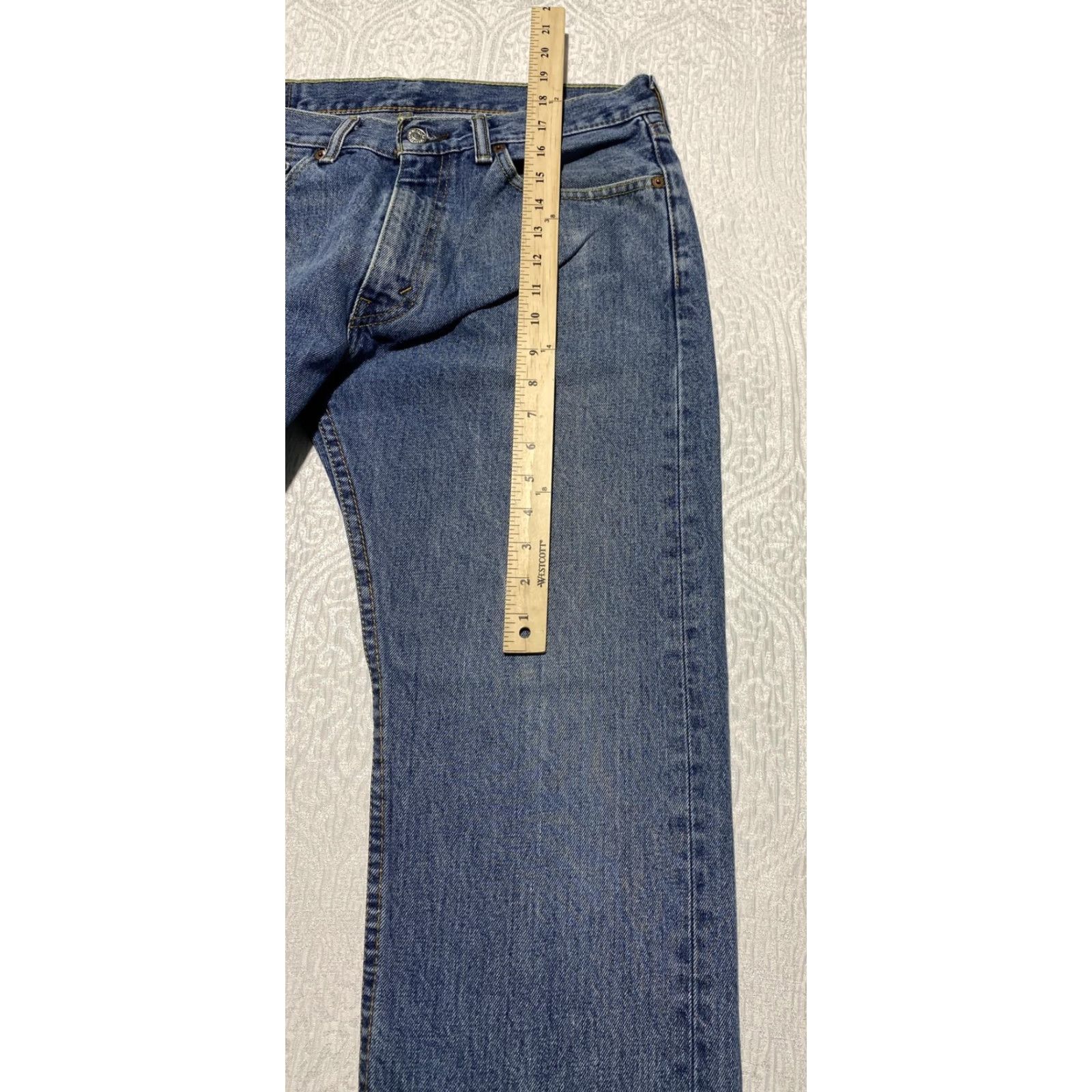 Levi's Levi's 505 Jeans Mens 33x30 Blue Straight Leg Regular Fit Zip Fly Denim Jeans Size US 33 - 2 Thumbnail