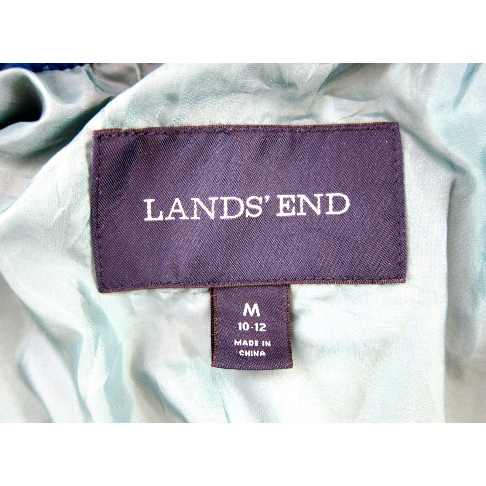 Lands' End Lands' End Blue Quilted Lightweight Full Zip Mock Neck Jacket Women M 10-12 Size M / US 6-8 / IT 42-44 - 4 Thumbnail
