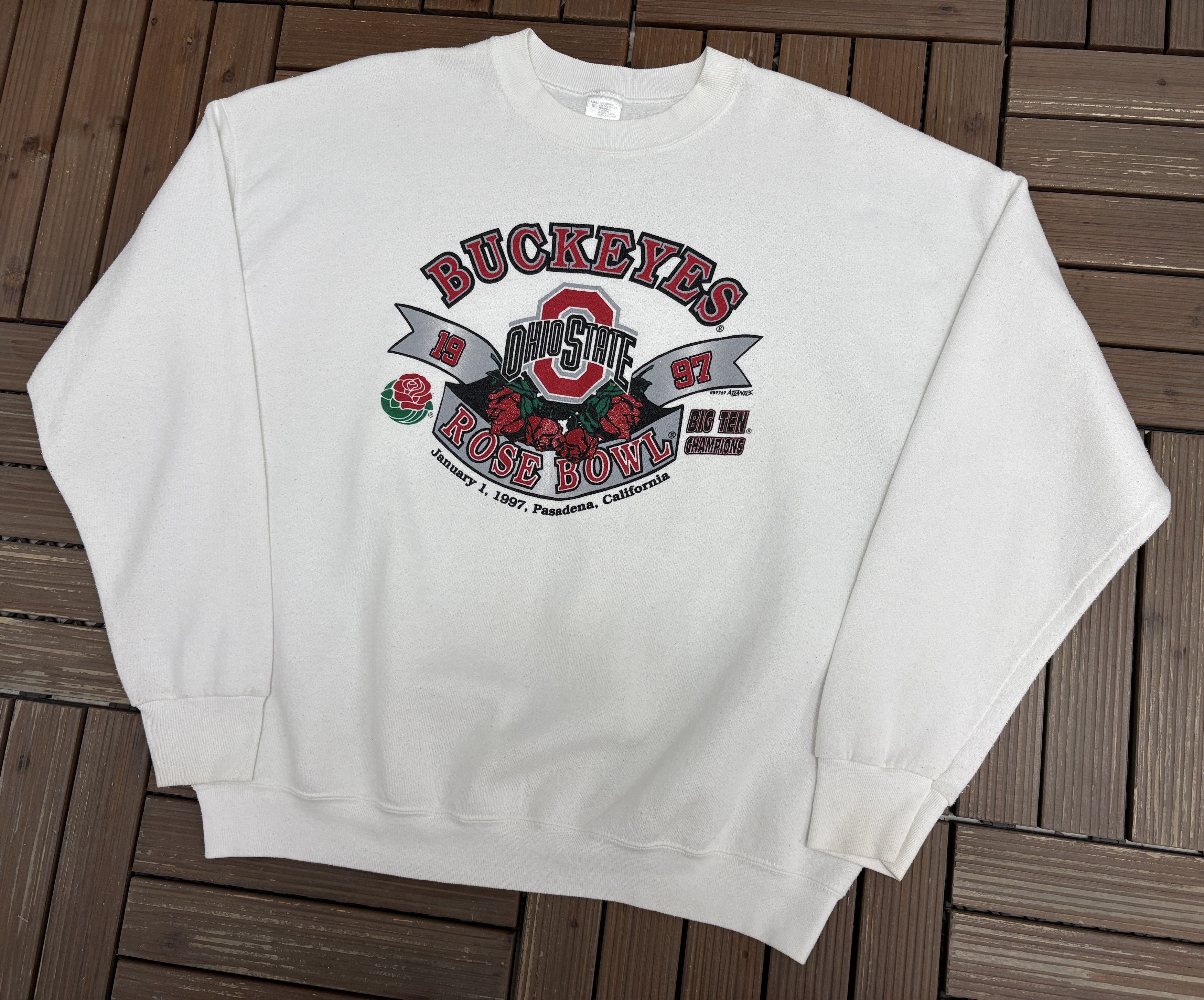 Vintage Ohio State Buckeyes Rose Bowl 1997 Vintage White Crewneck Size US XL / EU 56 / 4 - 3 Thumbnail