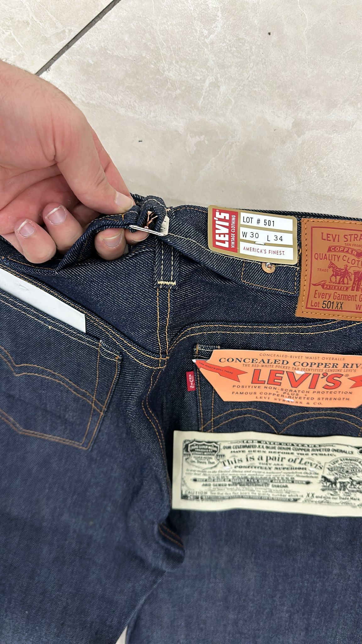 Levi's Vintage Clothing LVC Levi's Vintage Clothing 1937 501XX BigE Selvedge Jeans Size US 31 - 5 Thumbnail