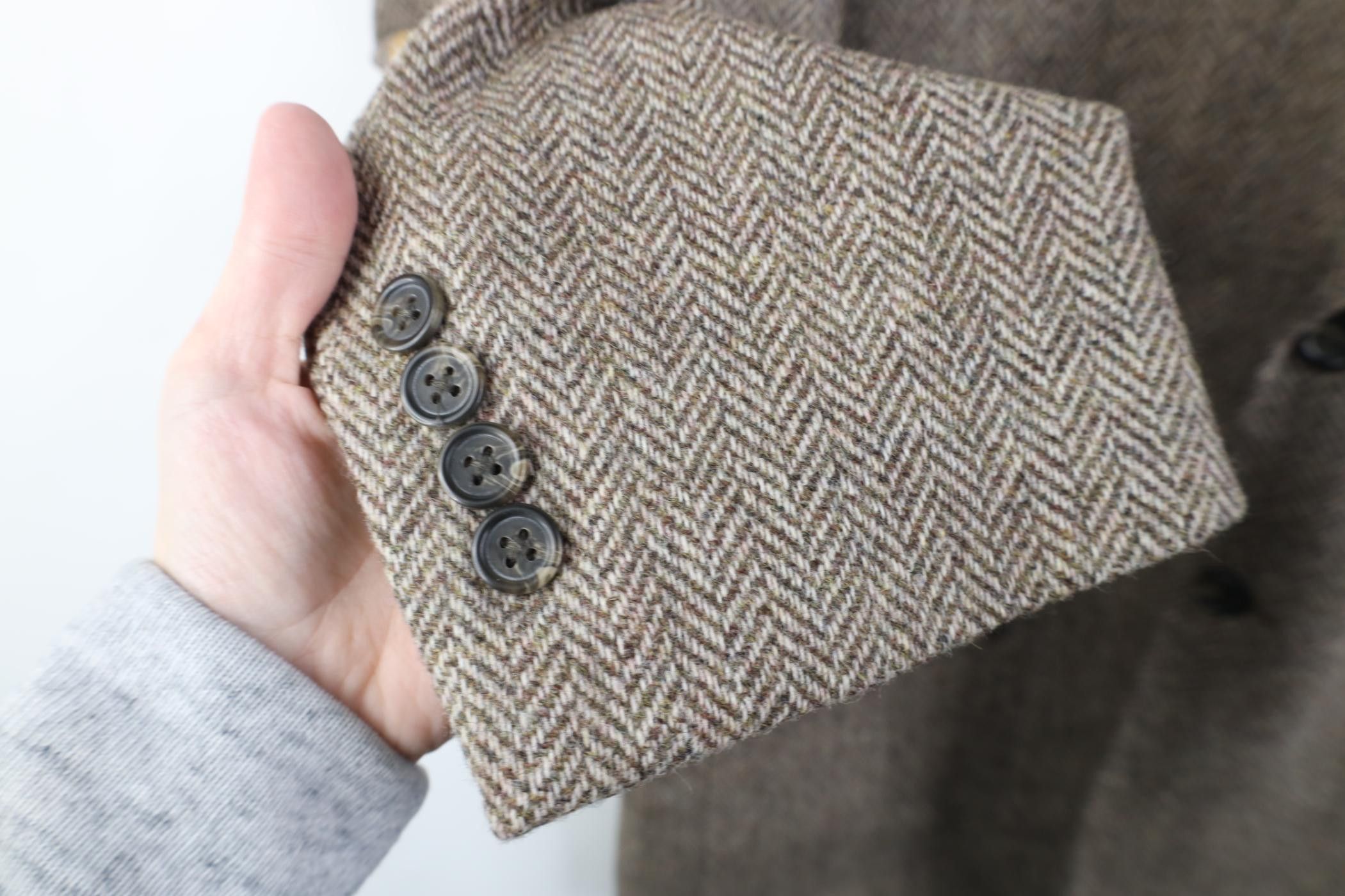 Vintage Vintage 90s Herringbone Suede Elbow Patch Blazer Suit Jacket Size US XXL / EU 58 / 5 - 6 Thumbnail