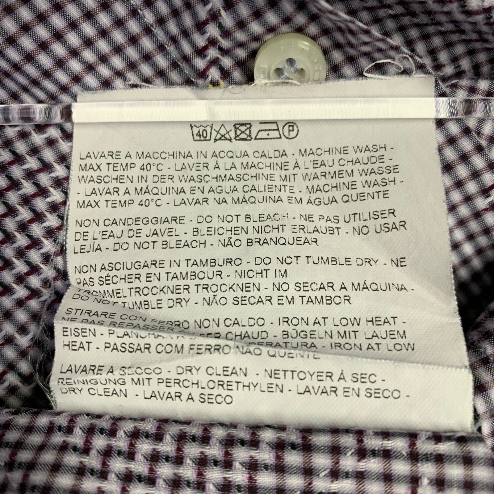 Etro Size M Purple Checkered Cotton Button Up Long Sleeve Shirt Size US M / EU 48-50 / 2 - 7 Thumbnail