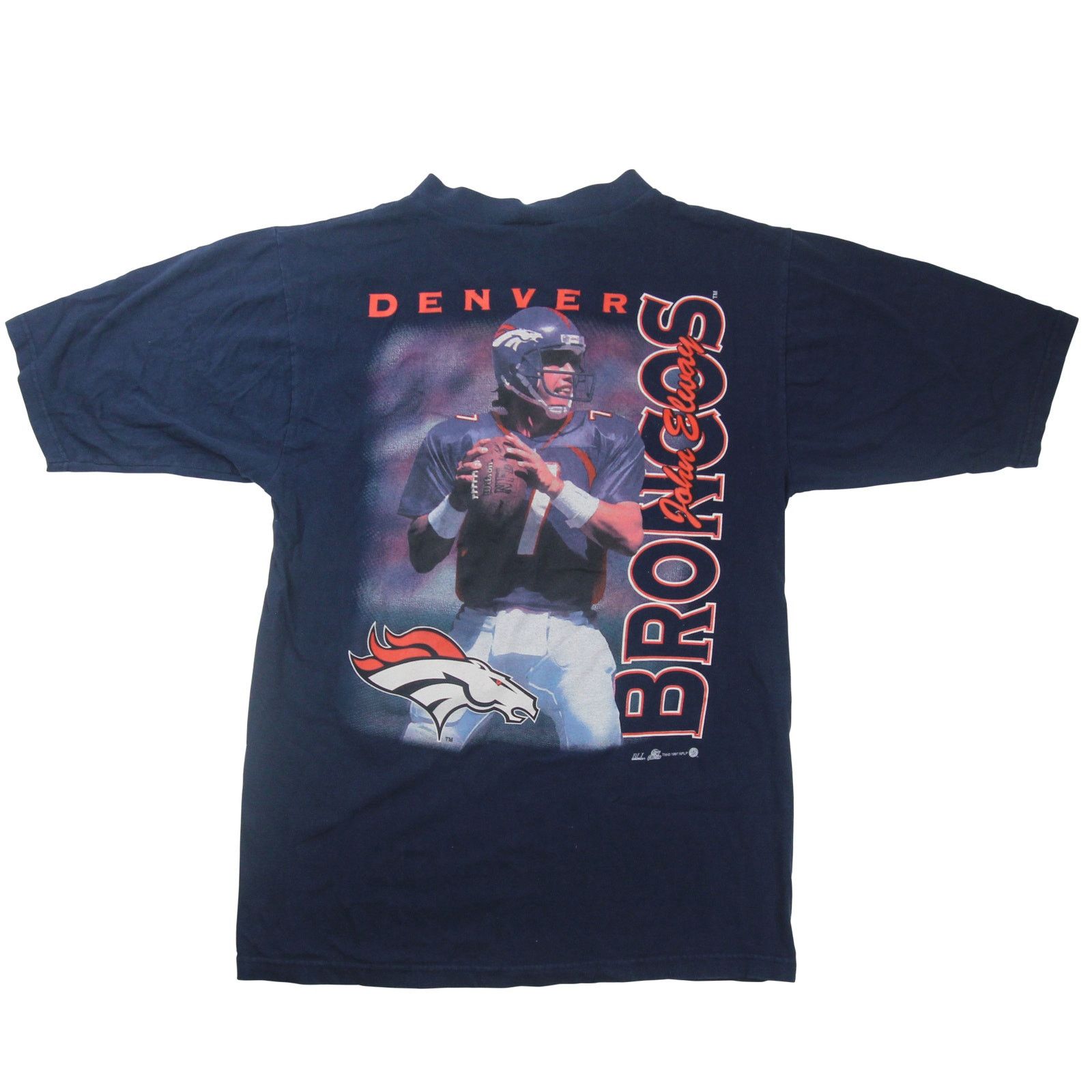 NFL × Vintage Vintage Denver Broncos John Elway Graphic T Shirt Size US M / EU 48-50 / 2 - 1 Thumbnail