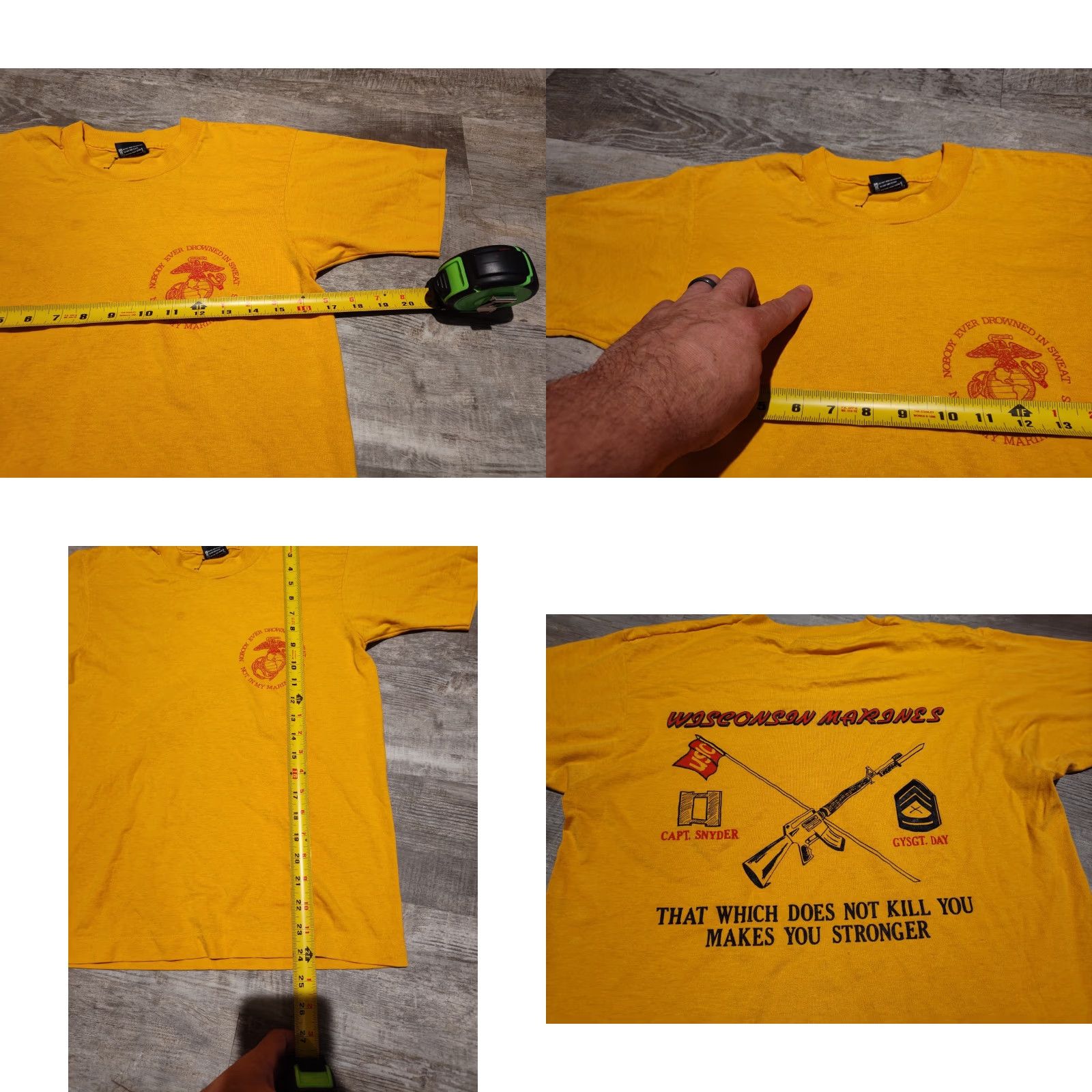 Vintage Vintage Yes Wisconsin Marines Single Stitch Tee Shirt Screen Stars USA Made Funny Size M Size US M / EU 48-50 / 2 - 8 Thumbnail