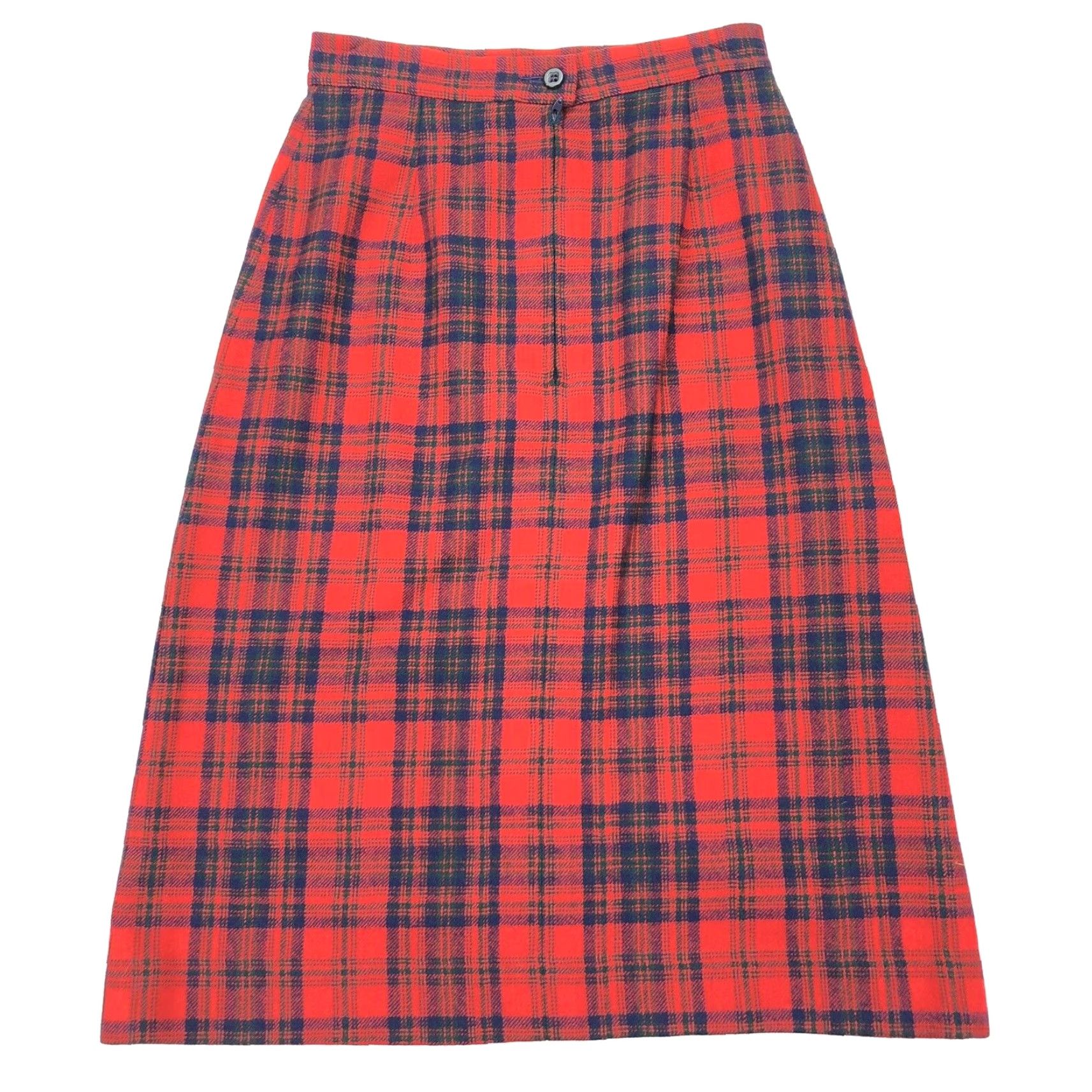 VINTAGE Pendleton Skirt Women Long Wool Flannel Red Blue Tartan Plaid Size 10