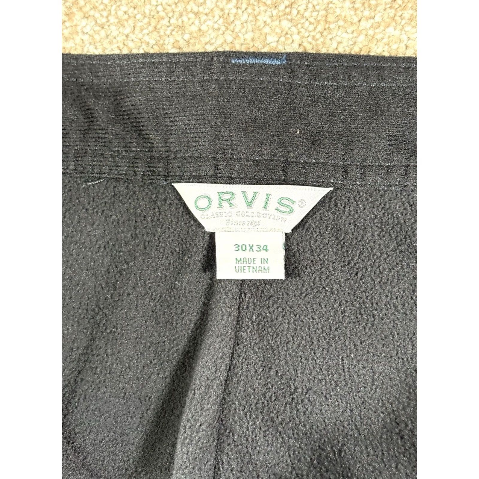 Orvis Orvis Pants Mens 30x32 (Tag 30x34) Navy Blue Fleece Lined Straight Leg Stretch Size US 30 / EU 46 - 6 Thumbnail