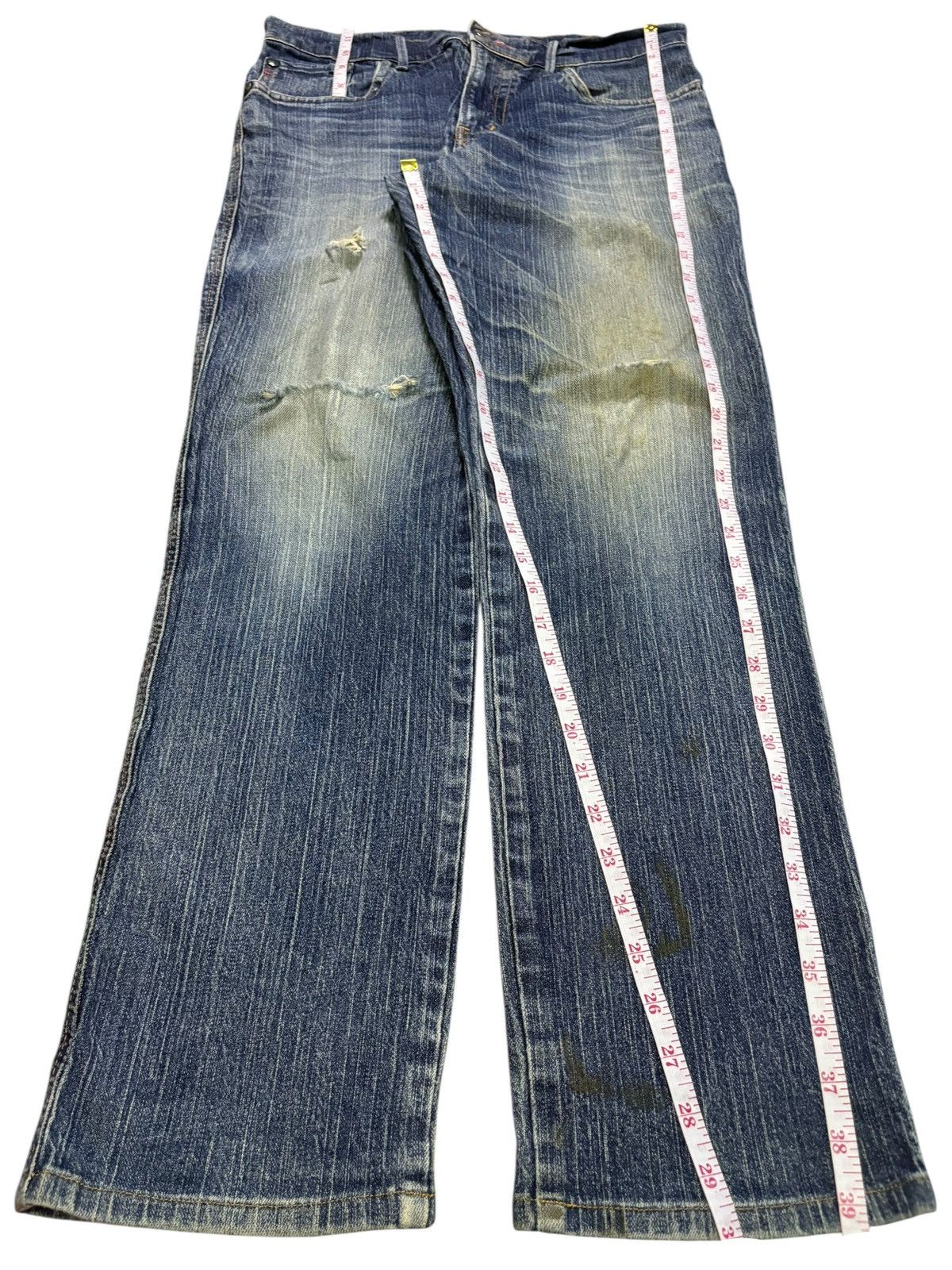 Edwin Vintage Edwin Blue Trip Rusty Wash Distressed Jeans Size US 32 / EU 48 - 13 Thumbnail