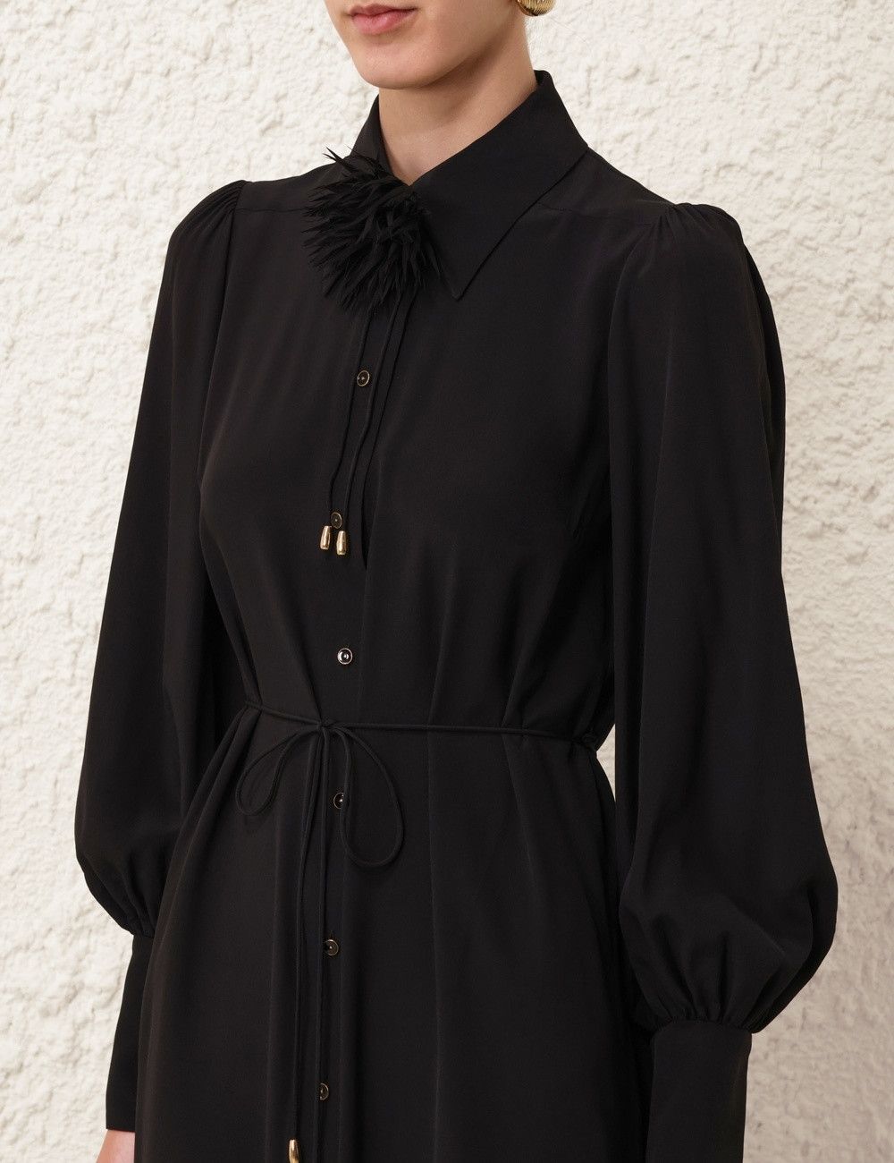 Zimmermann oc11z0825 Shirt Midi Dress in Black Size M / US 6-8 / IT 42-44 - 5 Thumbnail